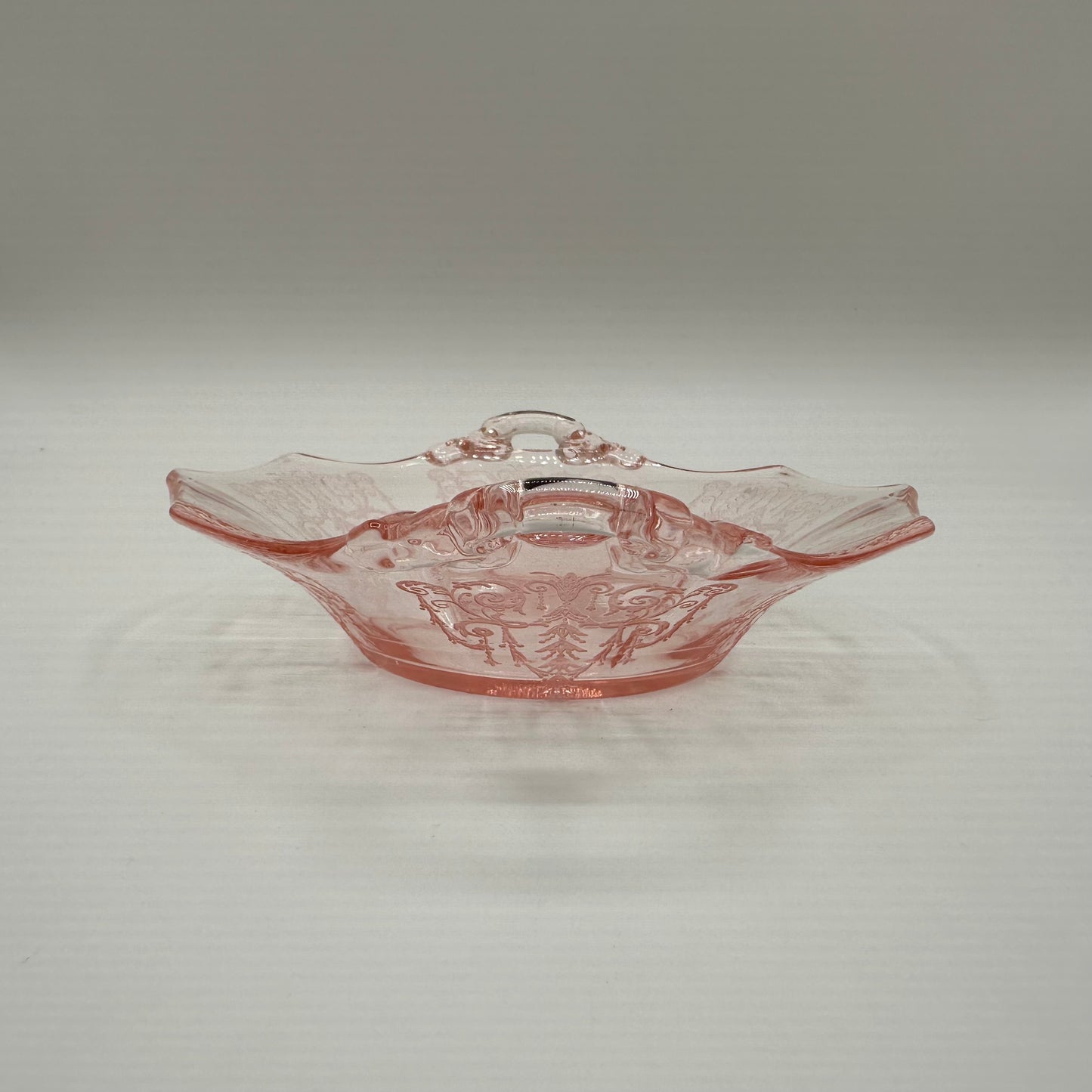 Cambridge Bowl Pink Depression Glass Handles