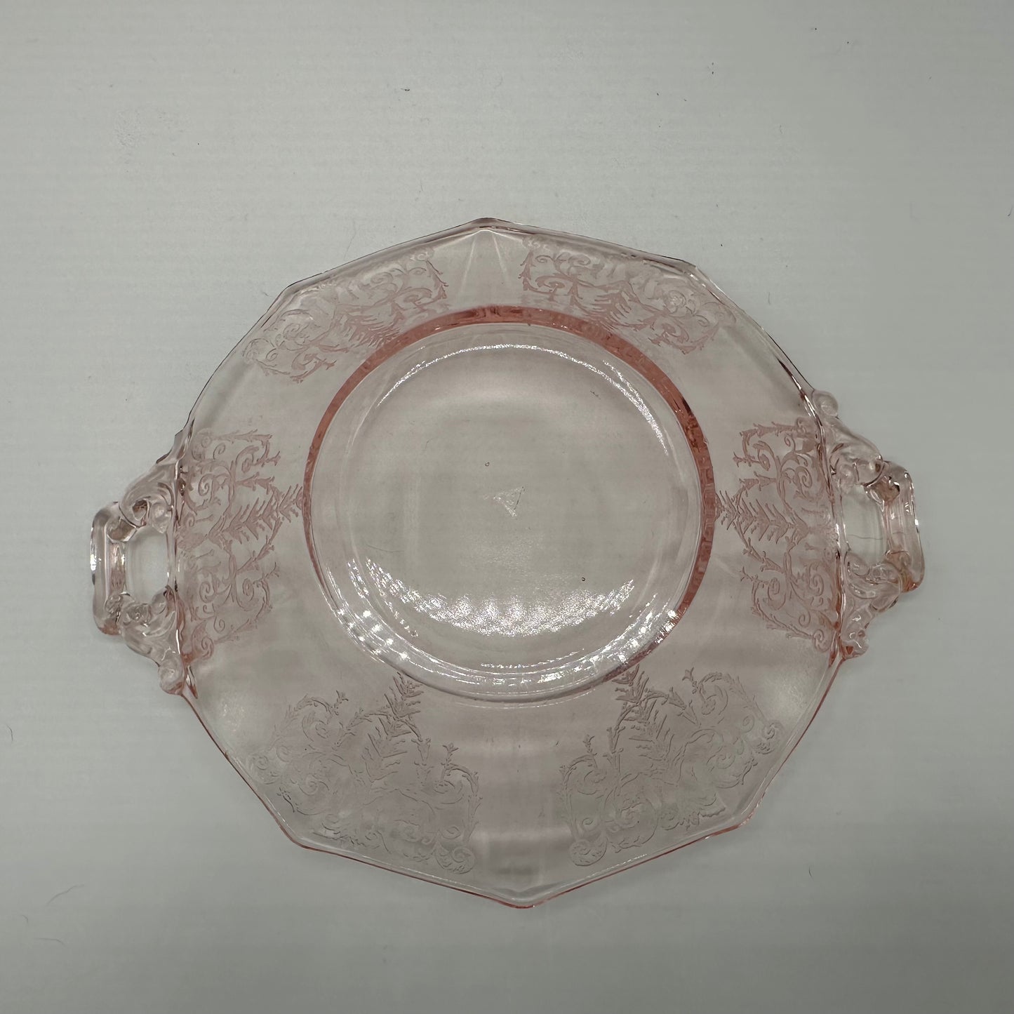 Cambridge Bowl Pink Depression Glass Handles