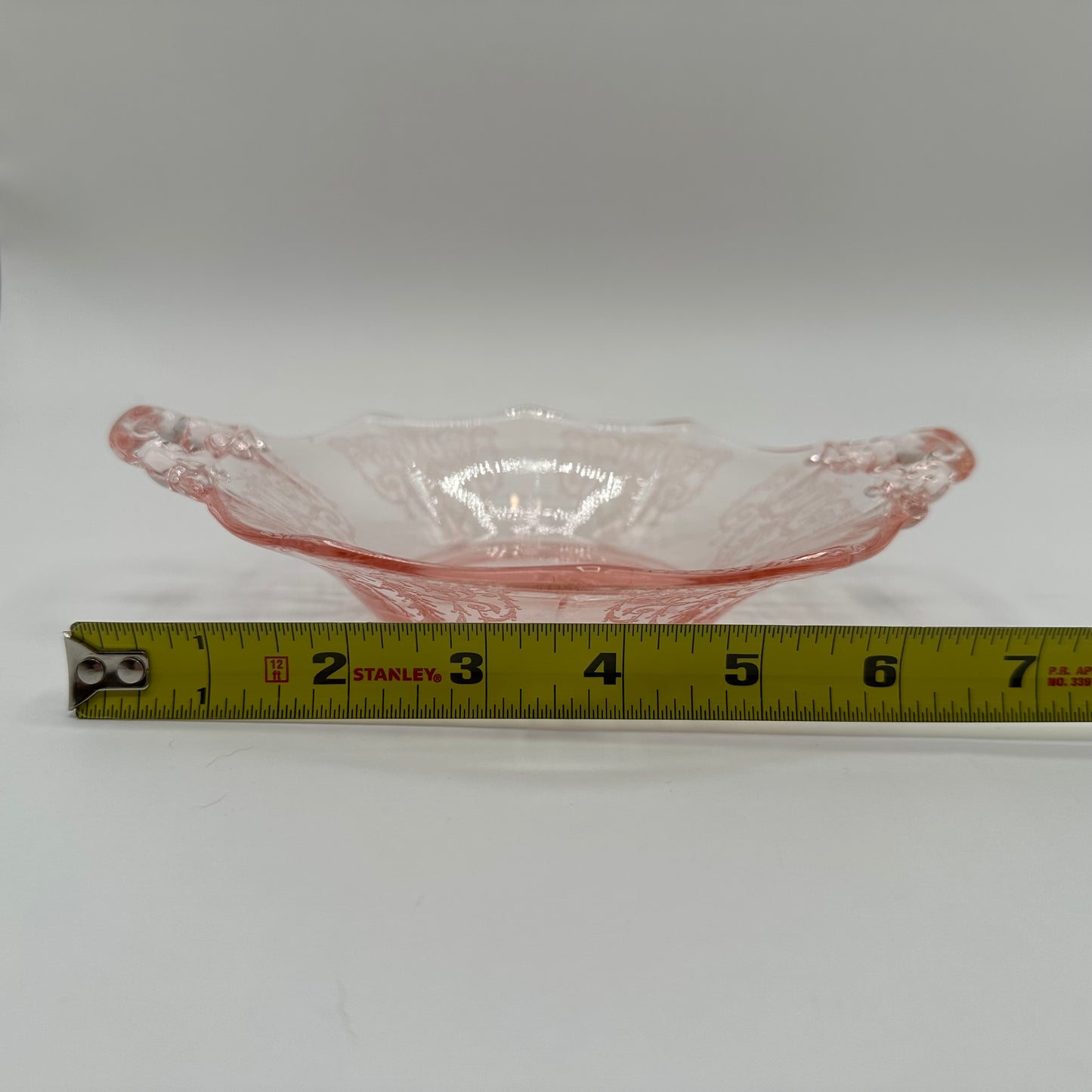 Cambridge Bowl Pink Depression Glass Handles