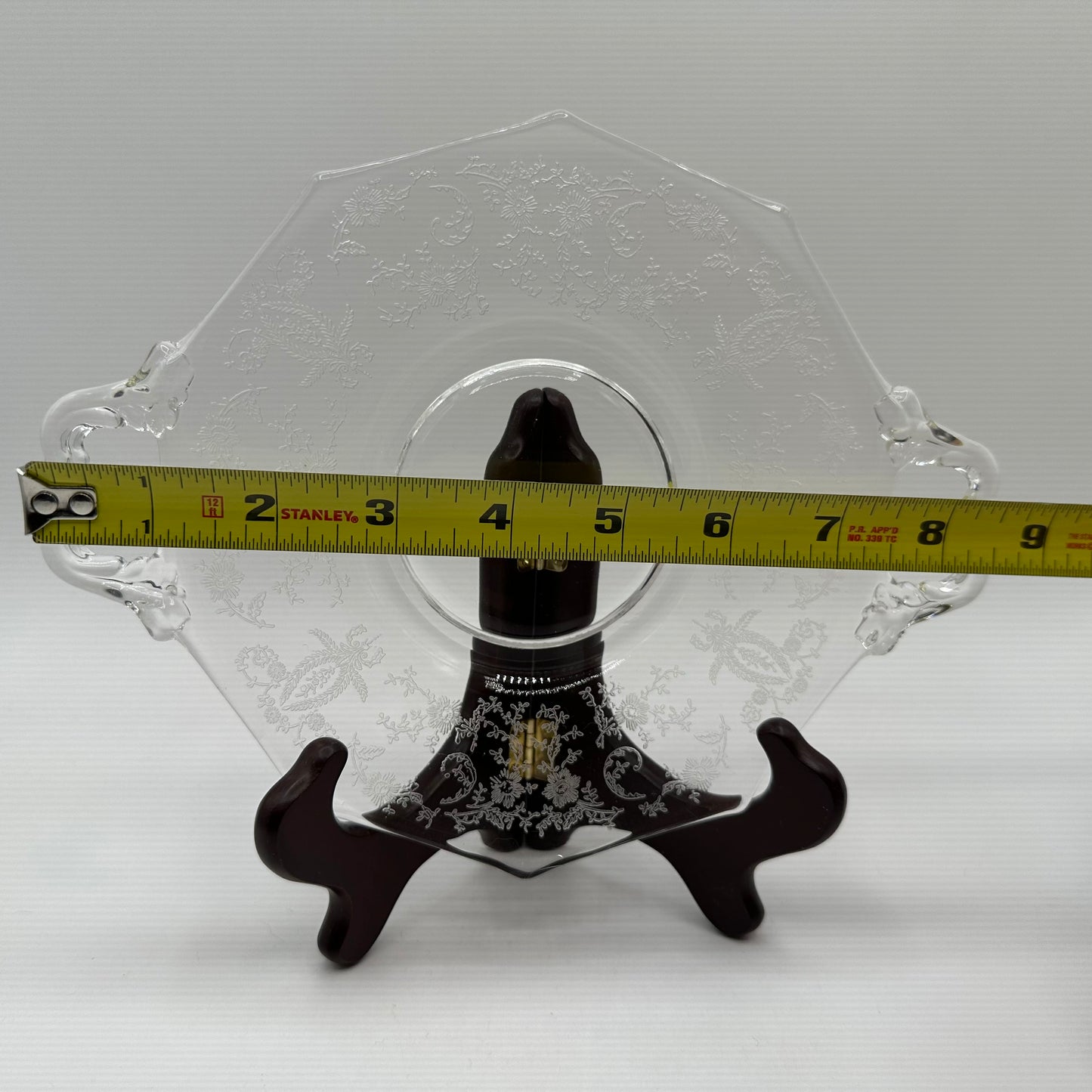 New Martinsville/Viking Elegant Etched Plate, Prelude Pattern