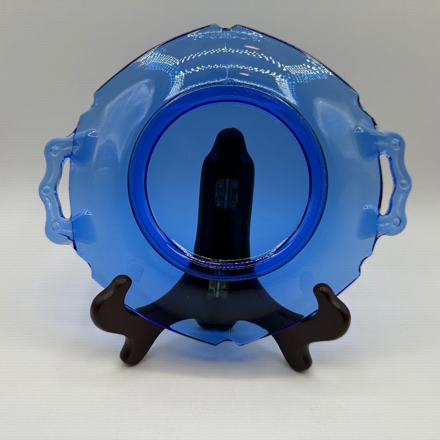 LE Smith Cobalt Blue Plate With Handles, Circa 1930s