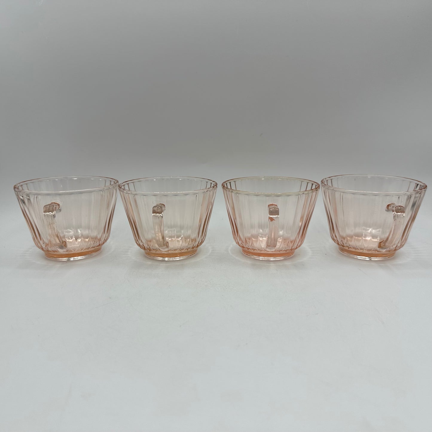 MacBeth Evans-Pink Petalware Cup and Saucer, Set of 4