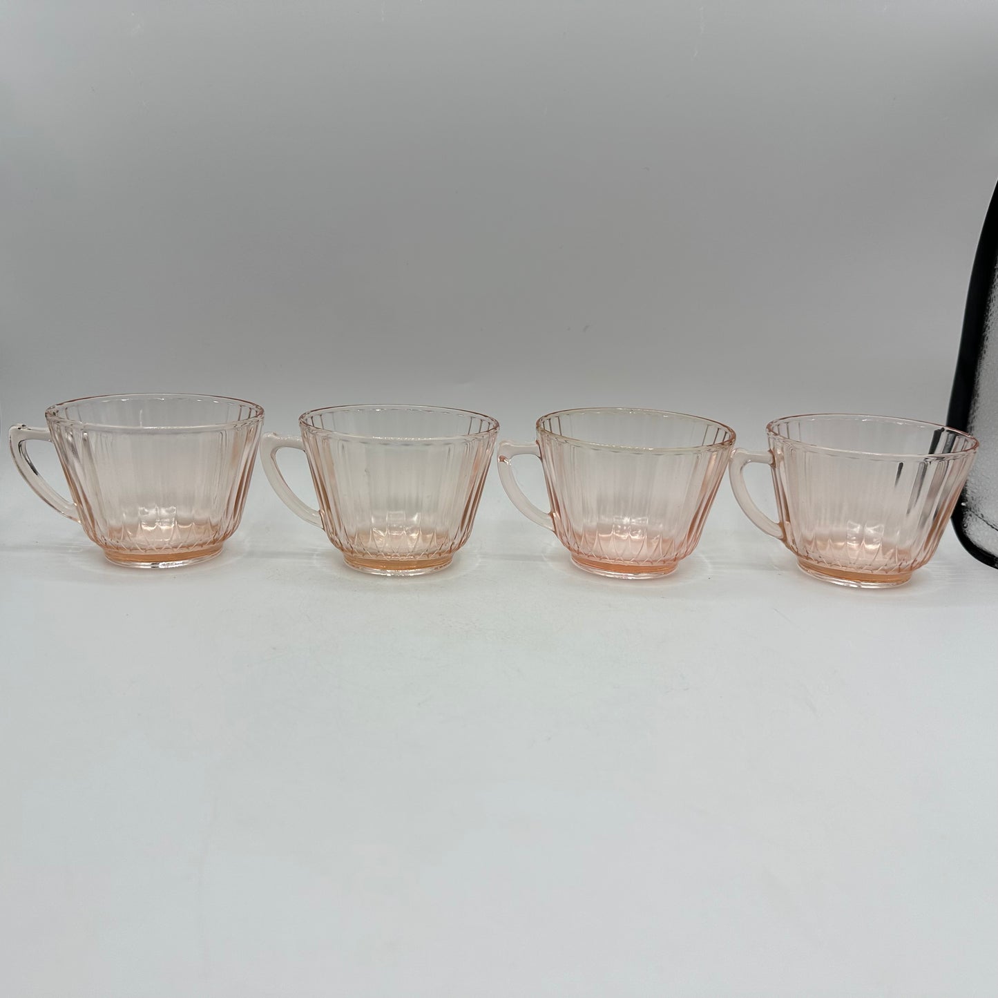 MacBeth Evans-Pink Petalware Cup and Saucer, Set of 4