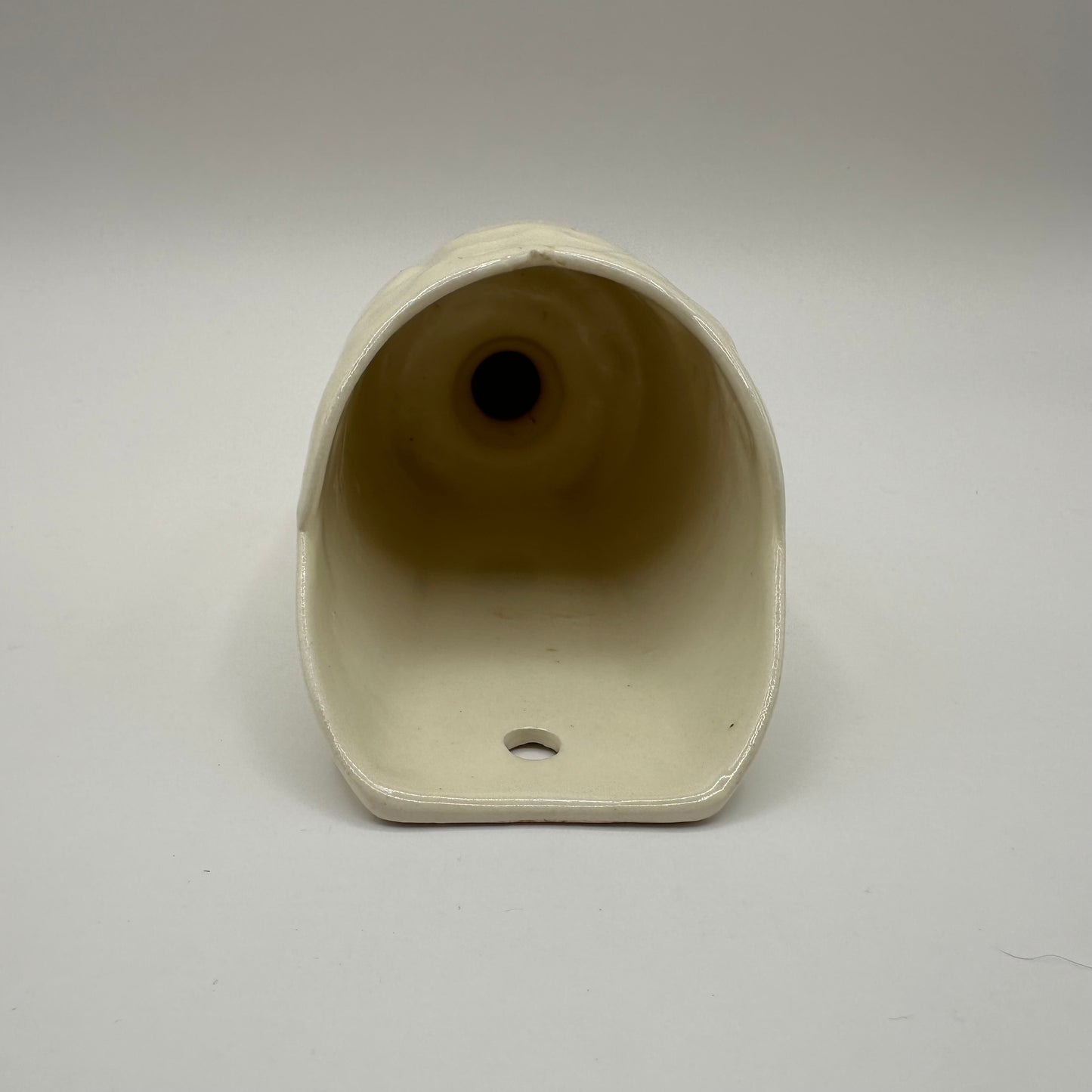 Ceramic White 1/2 Rolling Pin Wall Pocket, Leaf Pattern