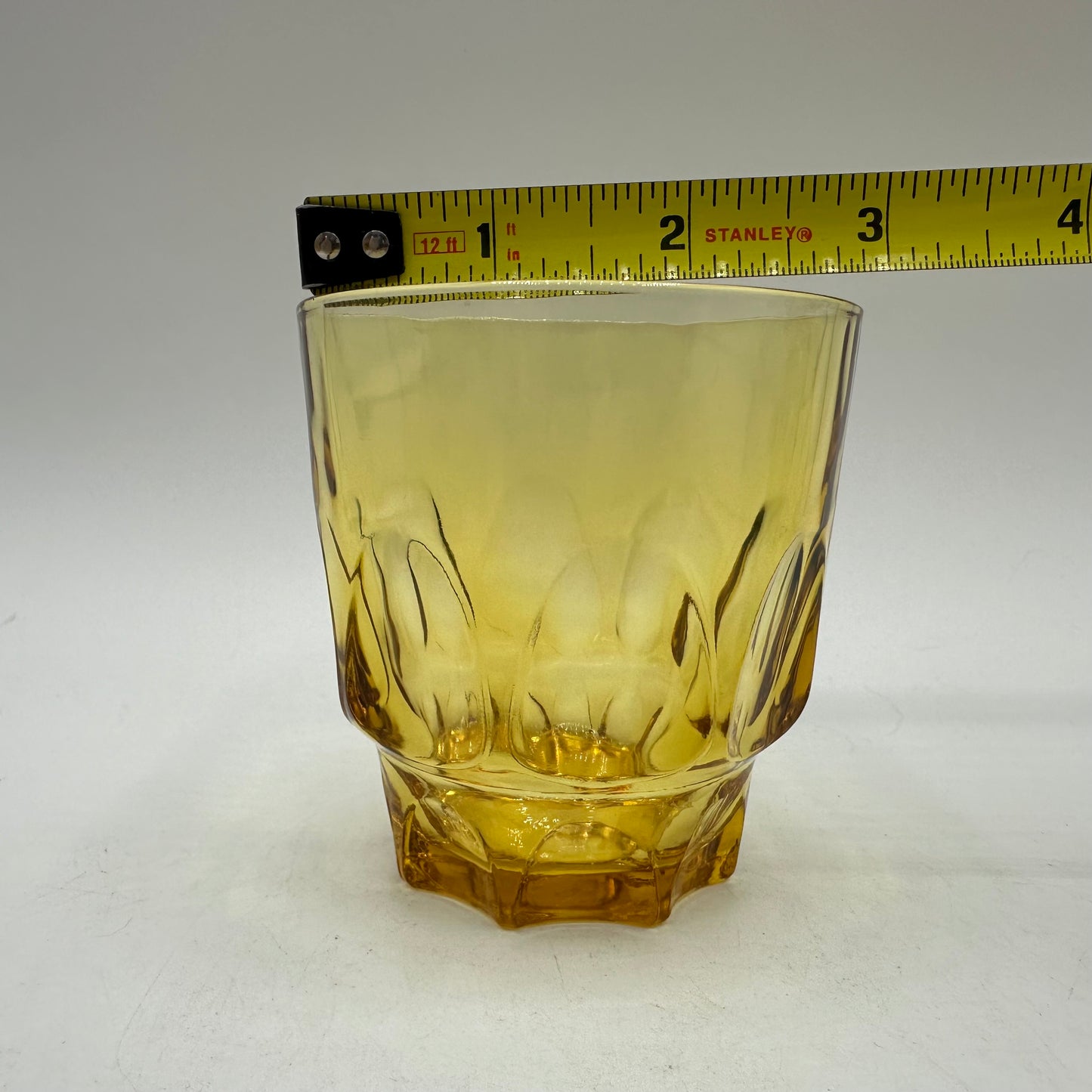 Hazel Atlas Amber Thumbprint Tumbler, Set of 7