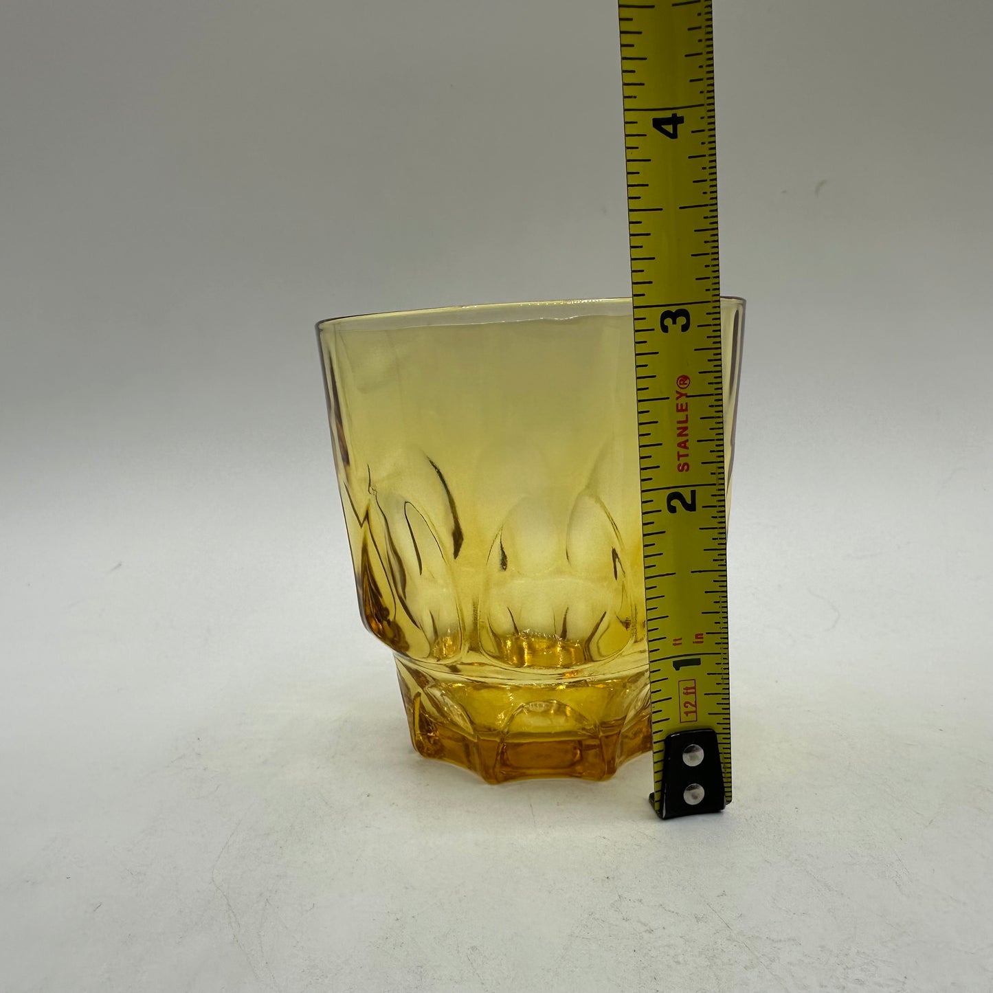 Hazel Atlas Amber Thumbprint Tumbler, Set of 7