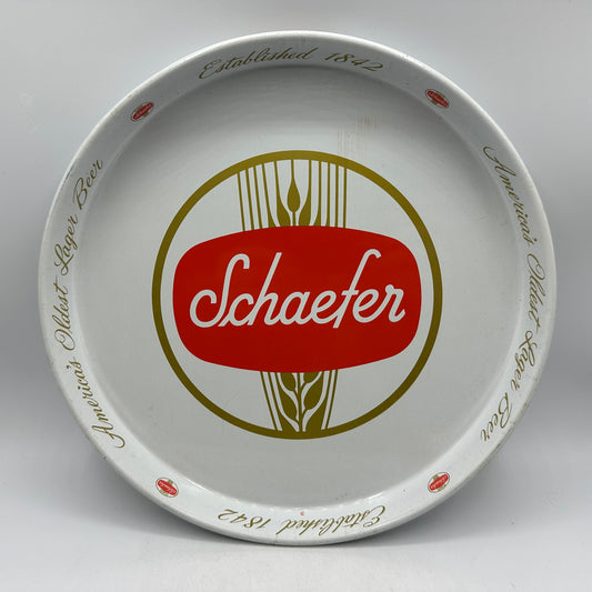 Schaefer Beer Metal Serving Tray 12" -"America's Oldest Lager Beer" Set of 2