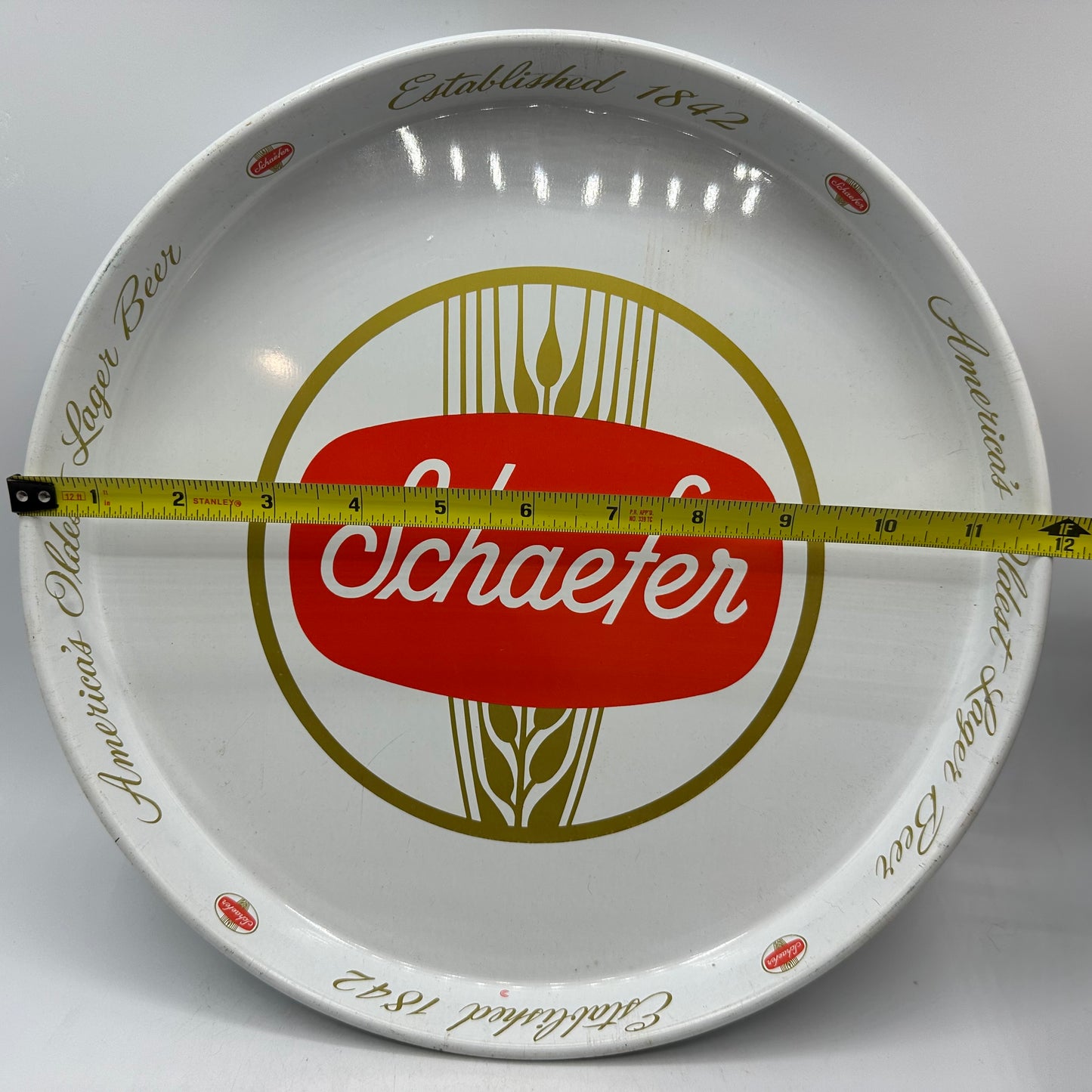 Schaefer Beer Metal Serving Tray 12" -"America's Oldest Lager Beer" Set of 2