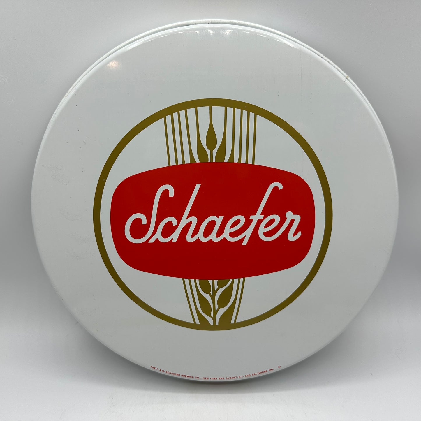 Schaefer Beer Metal Serving Tray 12" -"America's Oldest Lager Beer" Set of 2