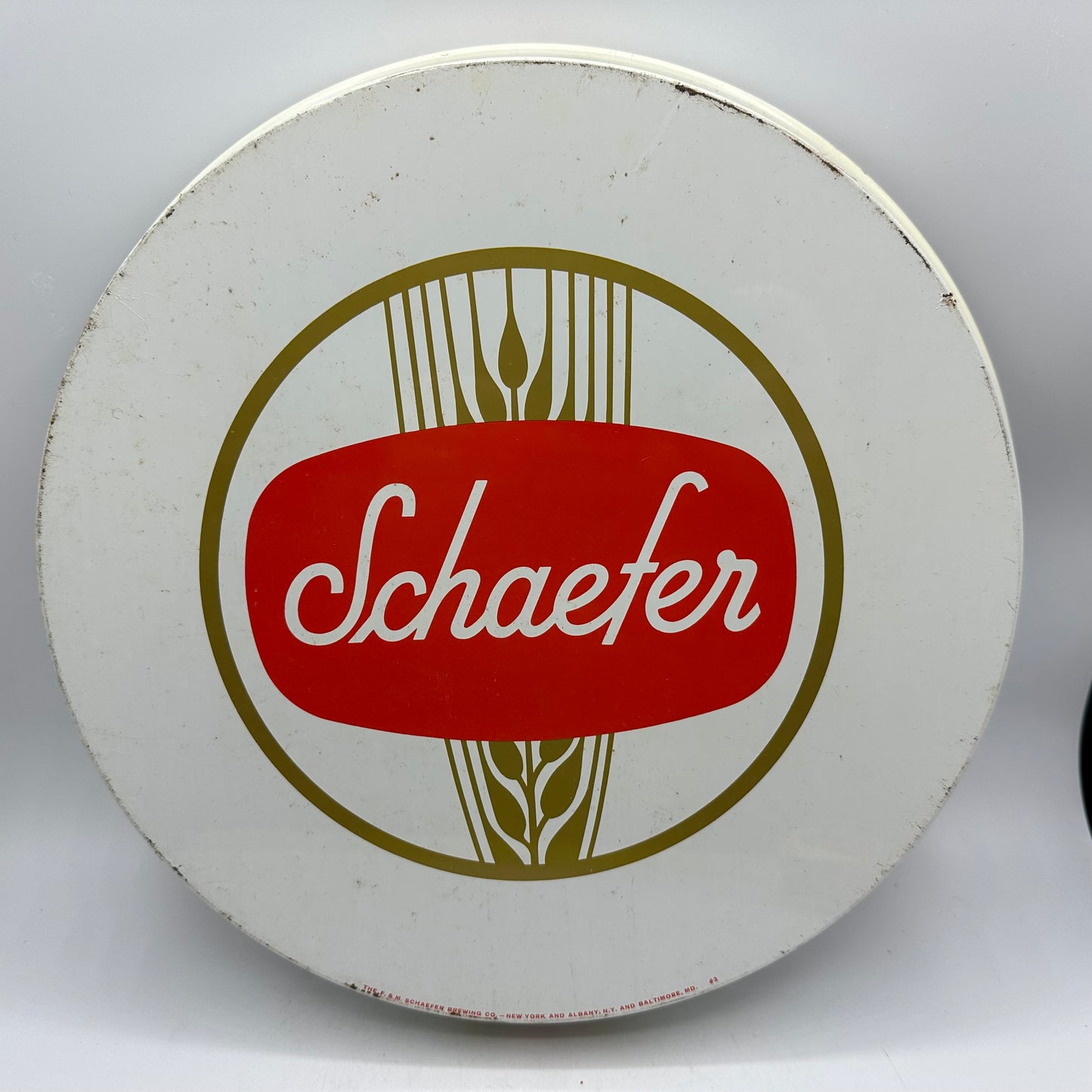 Schaefer Beer Metal Serving Tray 13" -"America's Oldest Lager Beer", Set of 2