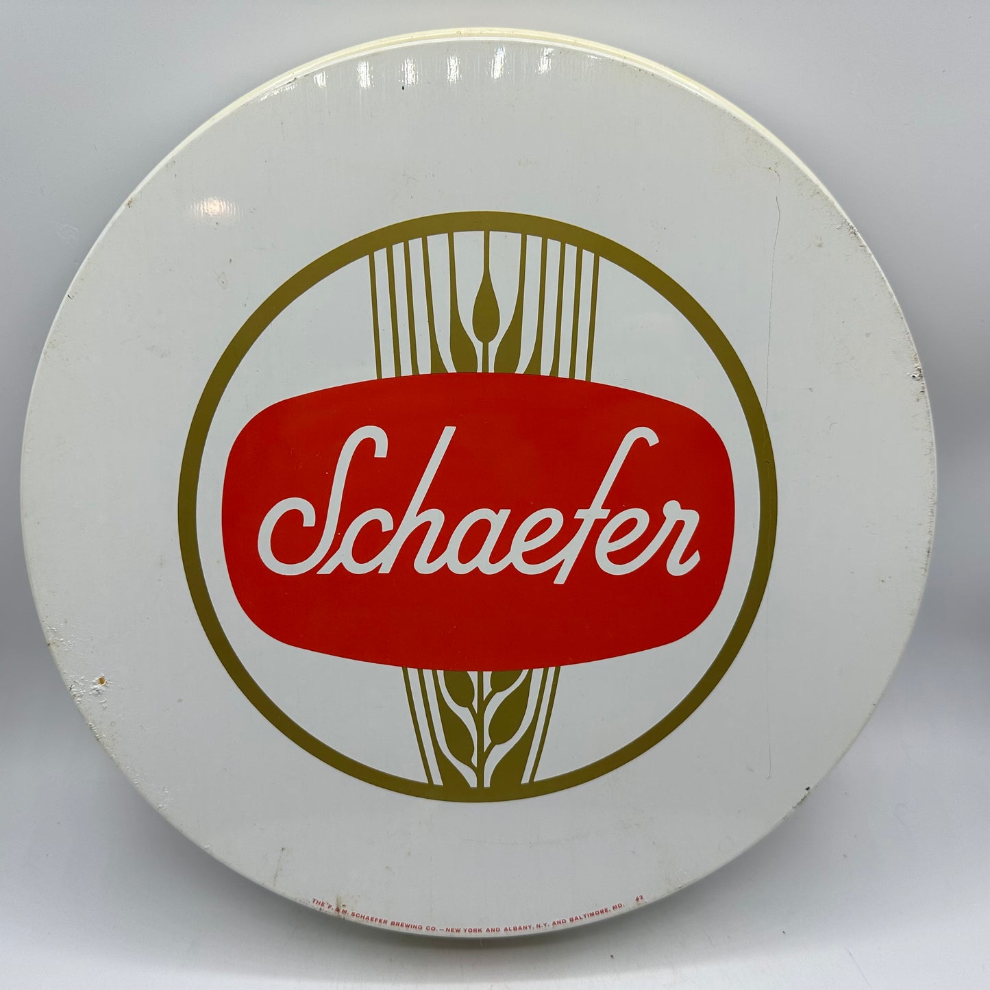 Schaefer Beer Metal Serving Tray 13" -"America's Oldest Lager Beer", Set of 2