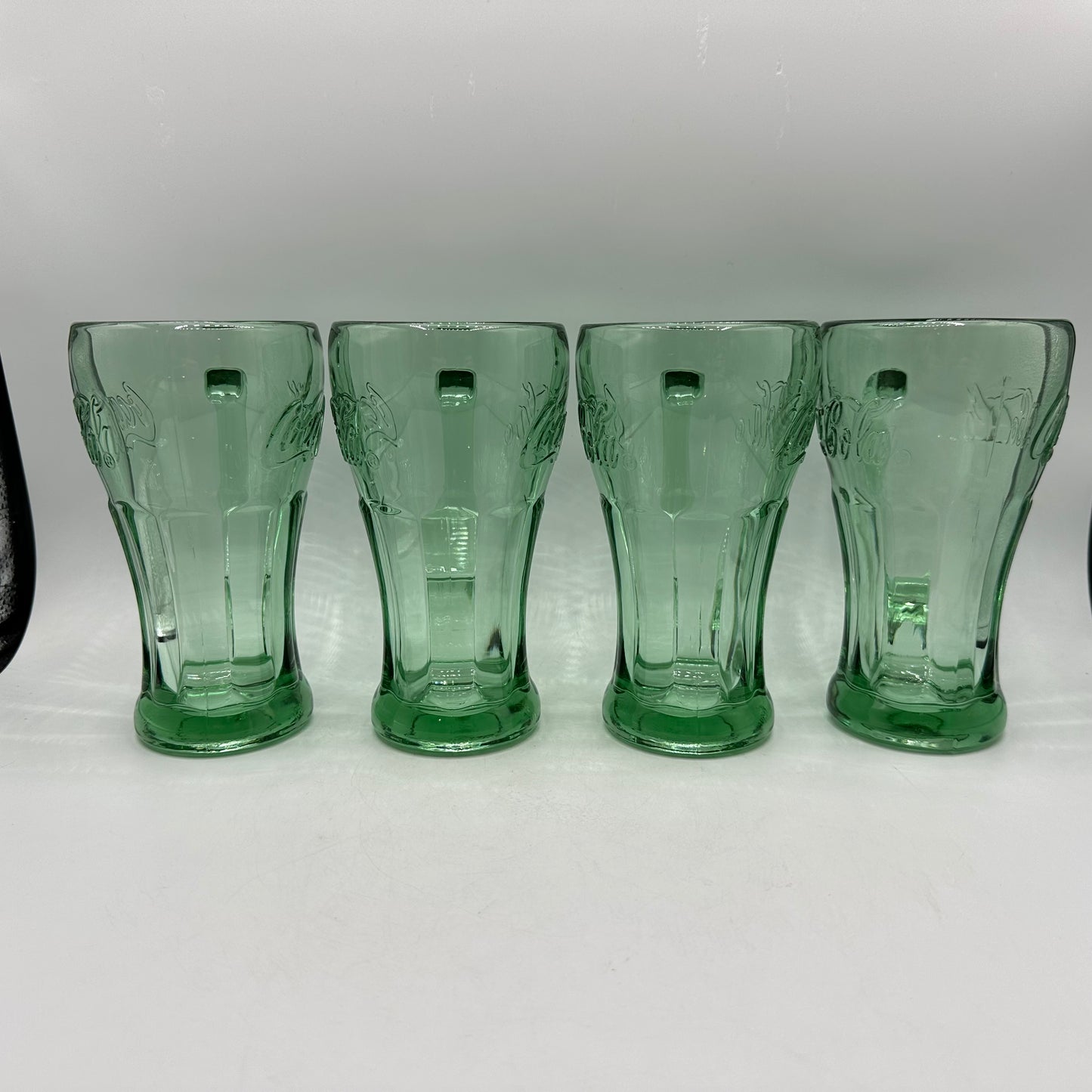 Coca-Cola Green Glass Handled Glasses, 14oz, Set of 4