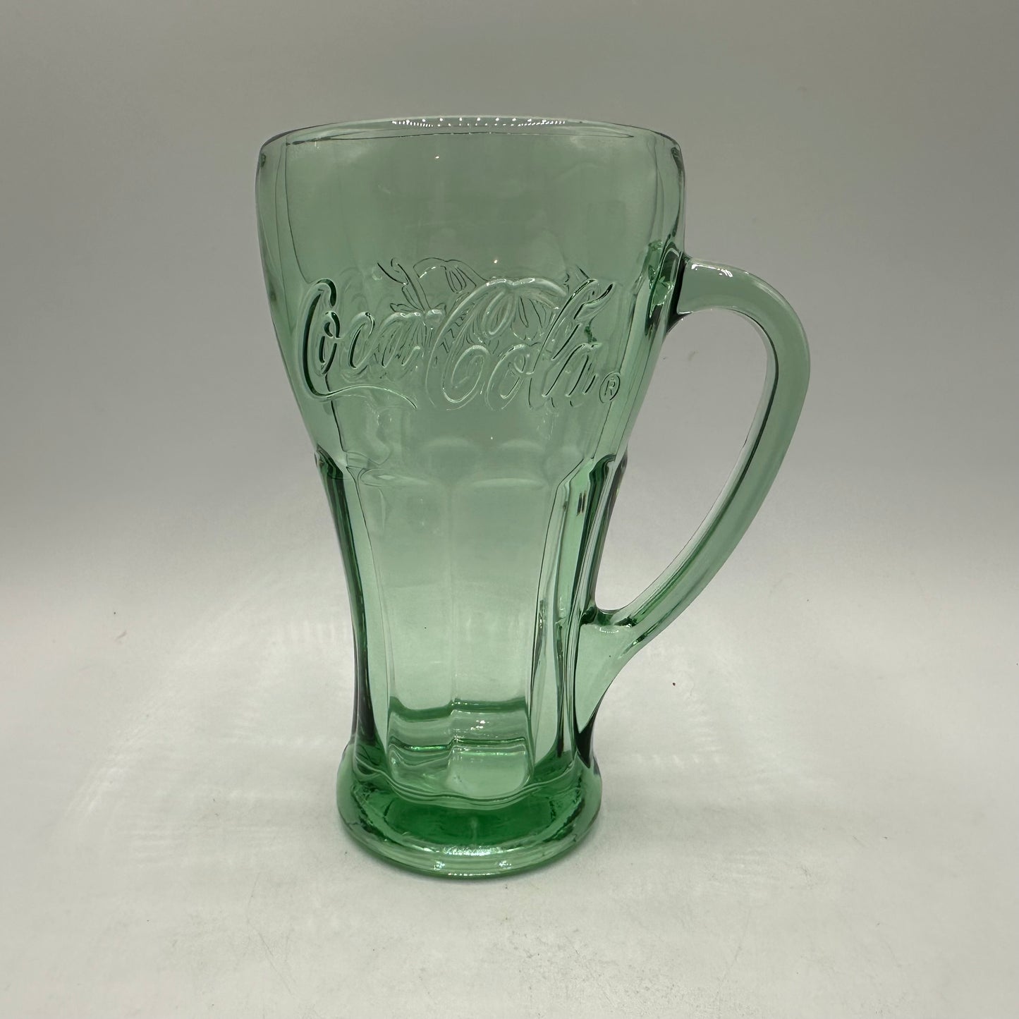 Coca-Cola Green Glass Handled Glasses, 14oz, Set of 4