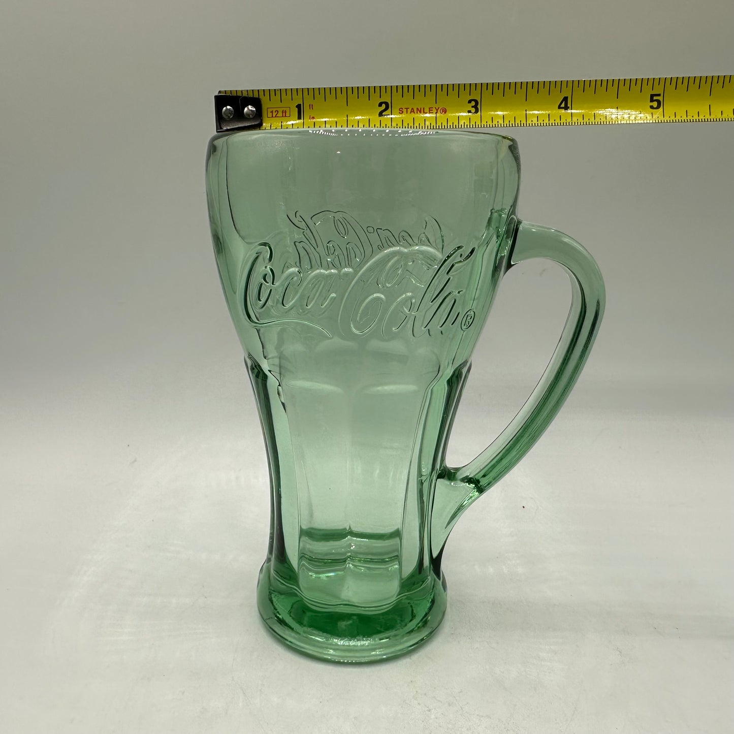 Coca-Cola Green Glass Handled Glasses, 14oz, Set of 4