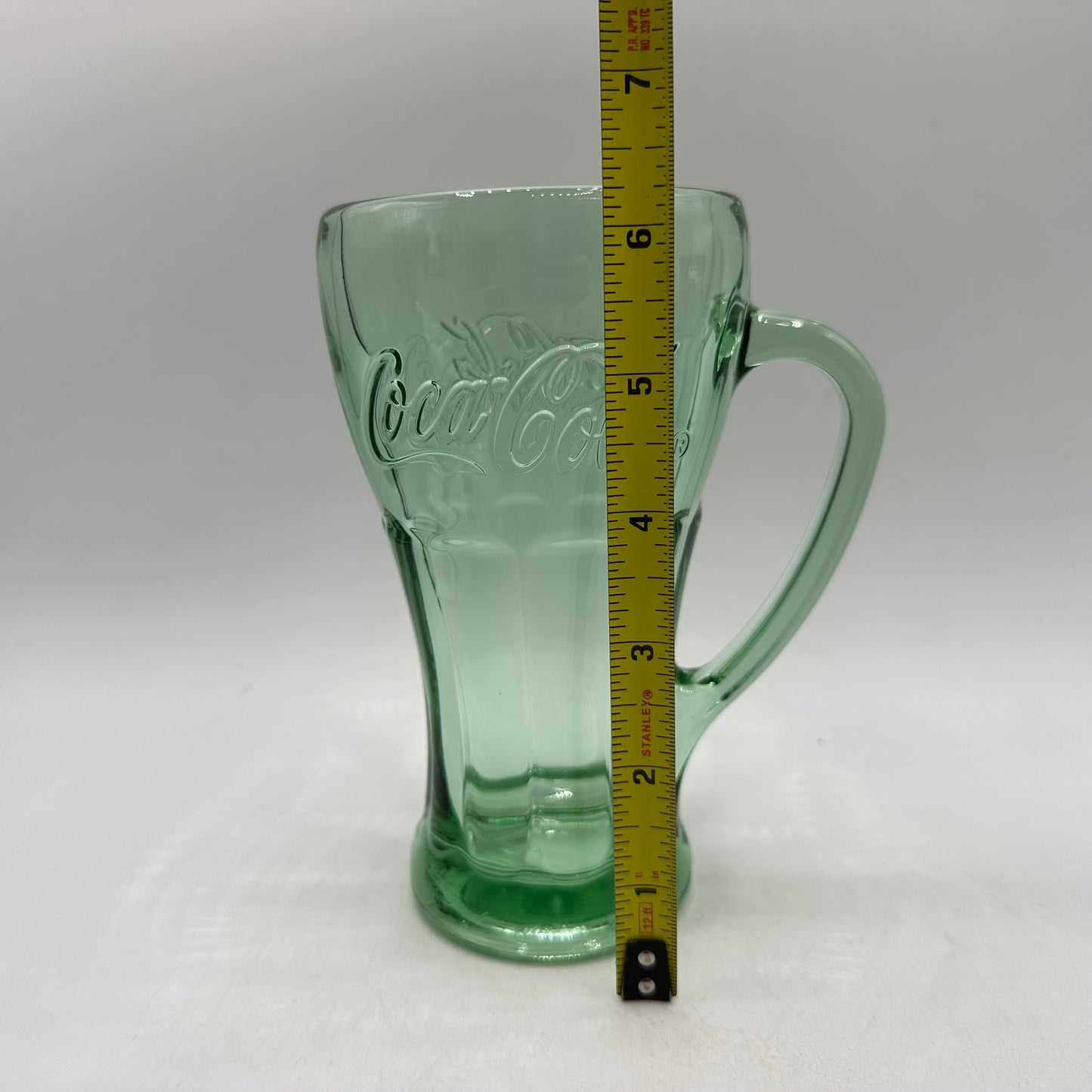 Coca-Cola Green Glass Handled Glasses, 14oz, Set of 4