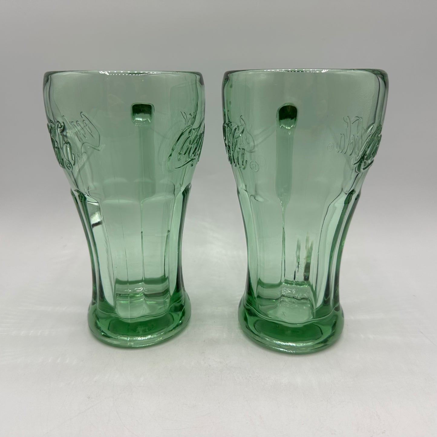 Coca-Cola Green Glass Handled Glasses, 14oz, Set of 2