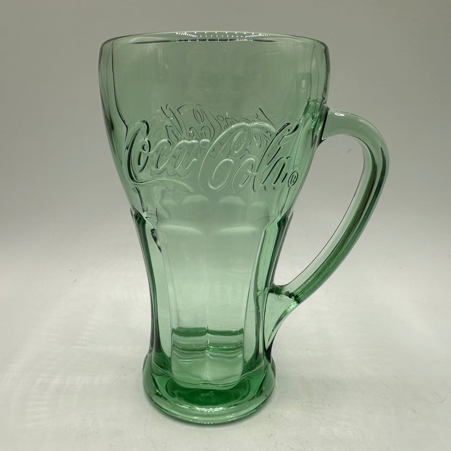 Coca-Cola Green Glass Handled Glasses, 14oz, Set of 2