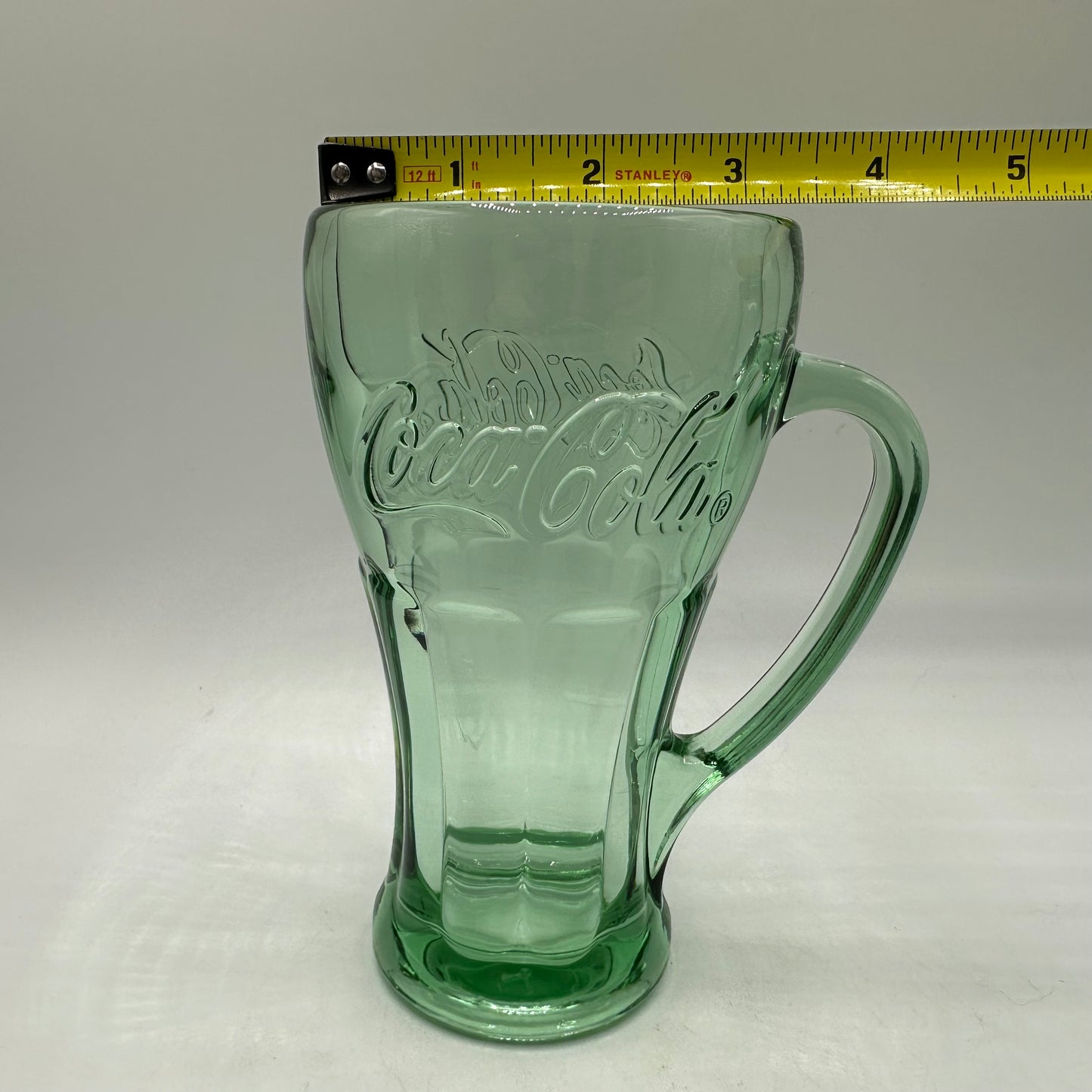 Coca-Cola Green Glass Handled Glasses, 14oz, Set of 2