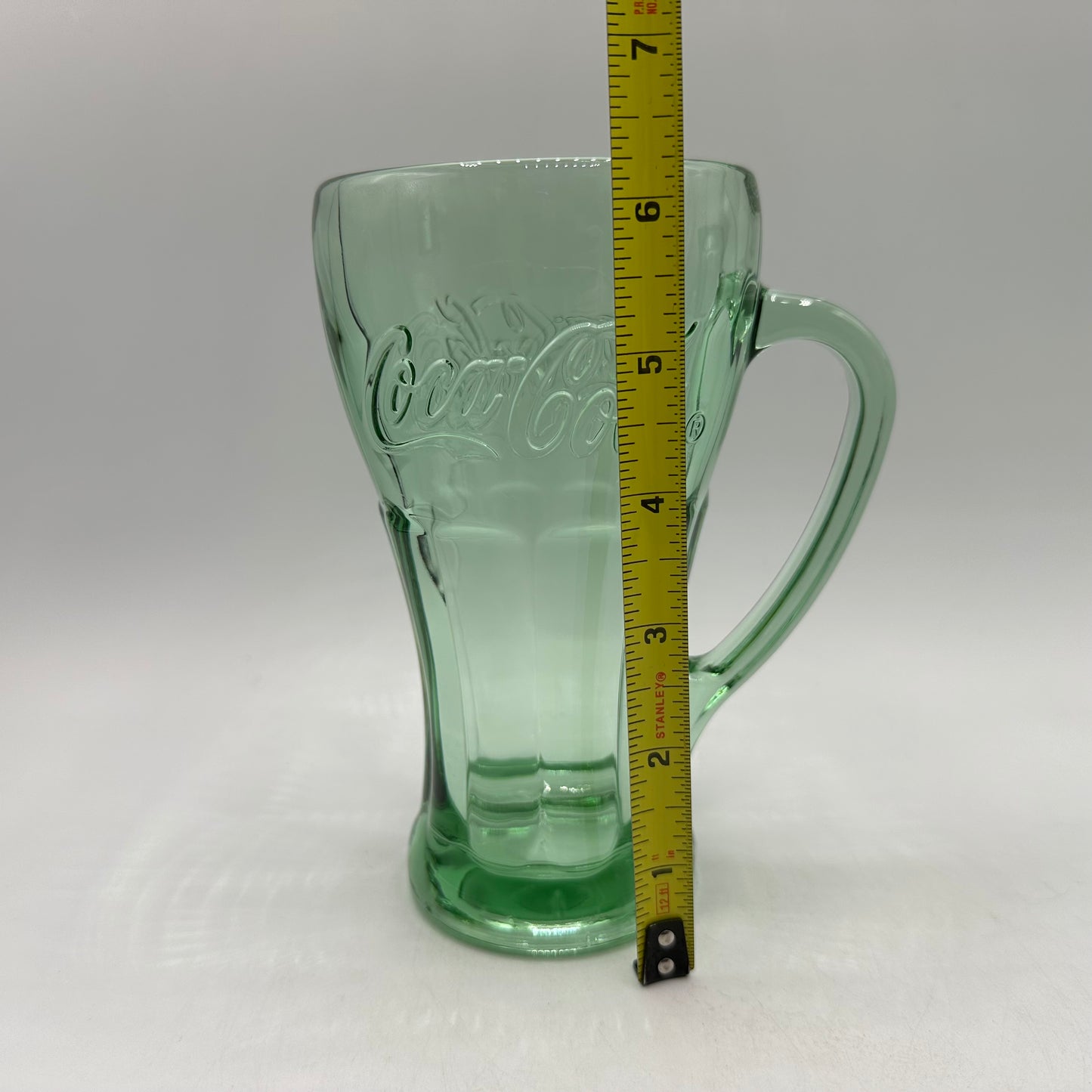 Coca-Cola Green Glass Handled Glasses, 14oz, Set of 2