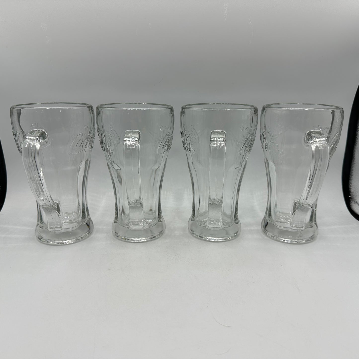 Coca-Cola Clear Glass Handled Glasses, 14oz, Set of 4