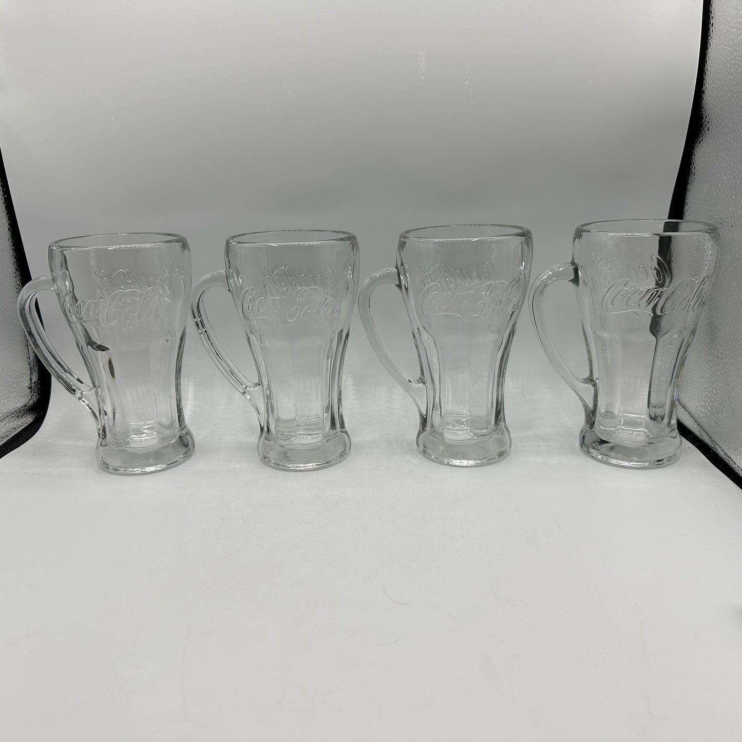 Coca-Cola Clear Glass Handled Glasses, 14oz, Set of 4