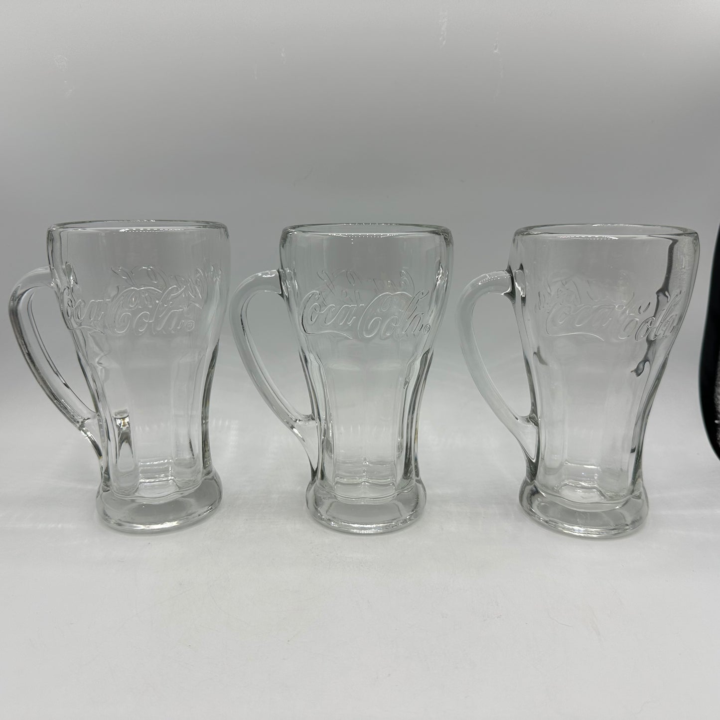 Coca-Cola Clear Glass Handled Glasses, 14oz, Set of 3