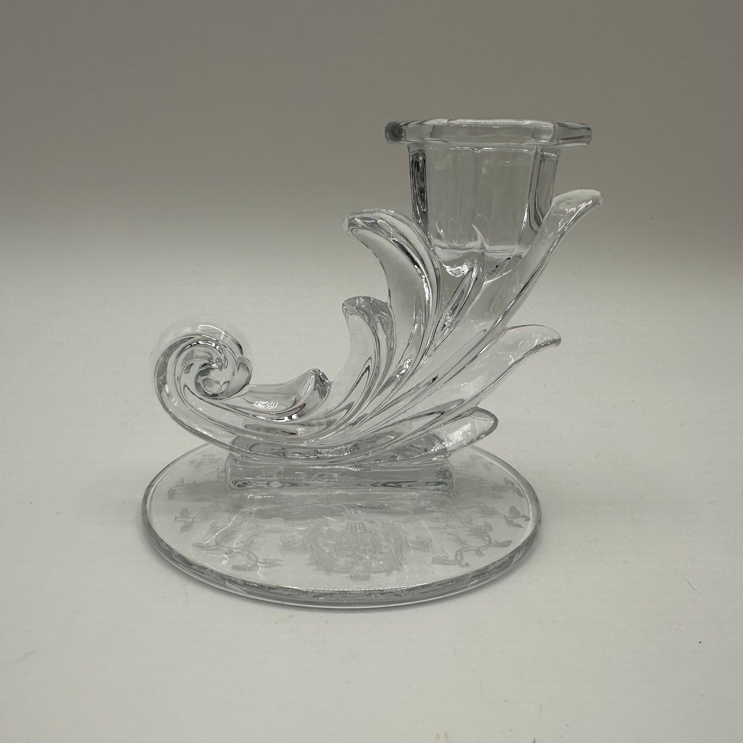 Fostoria Baroque Clear Glass Candlestick