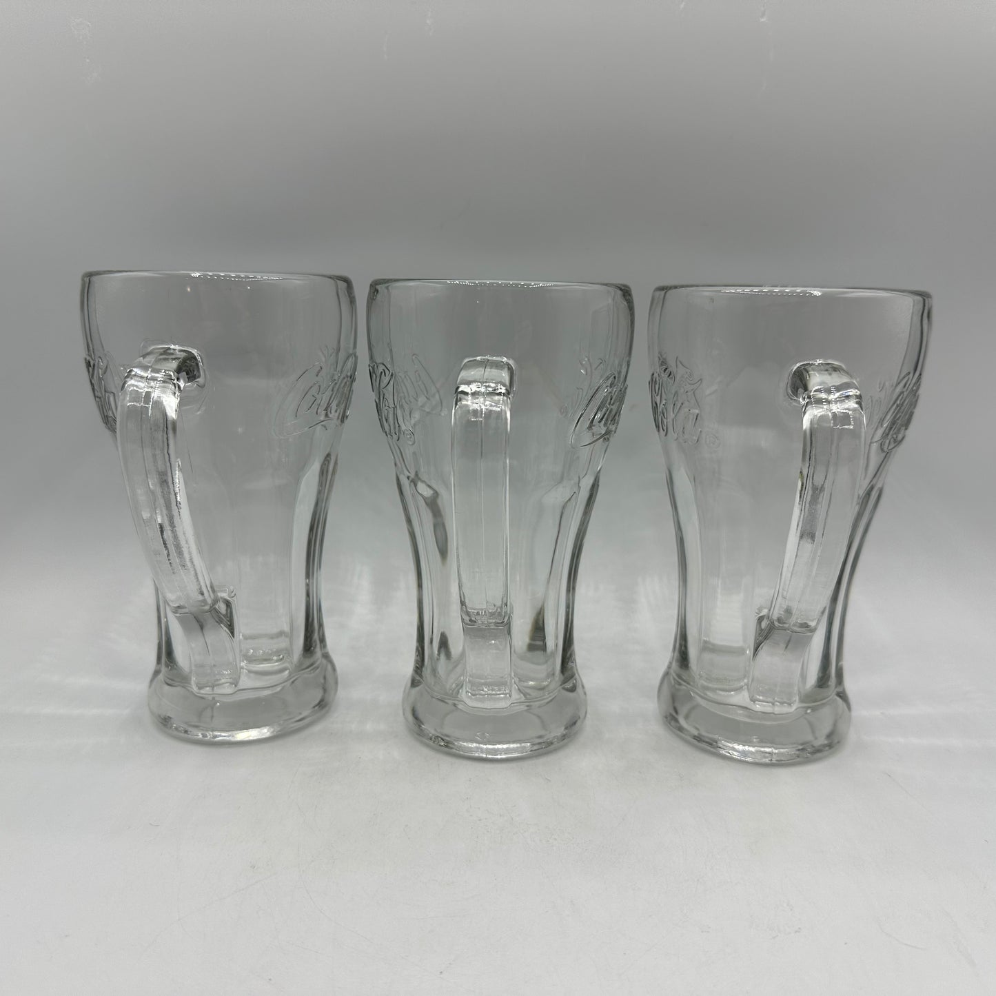 Coca-Cola Clear Glass Handled Glasses, 14oz, Set of 3