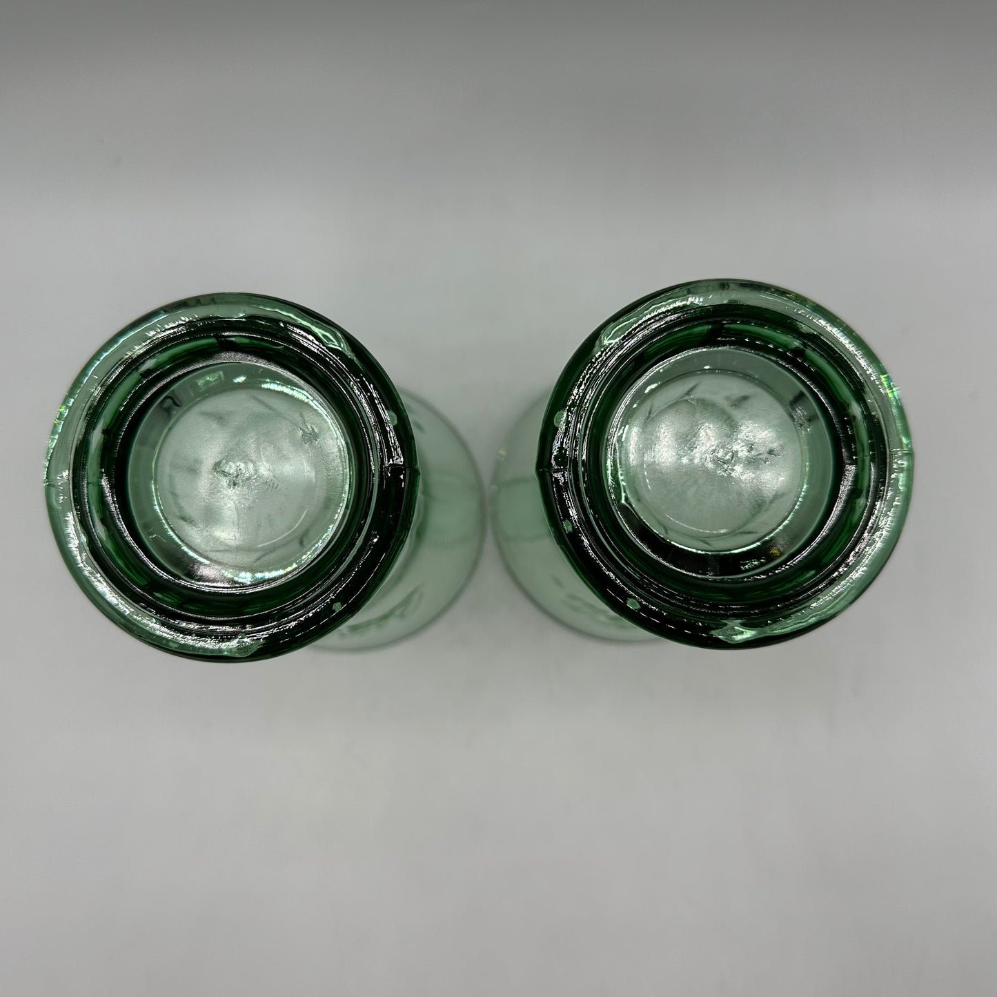 Coca Cola Green Glass 16oz Tumblers, Flared Top, Set of 2