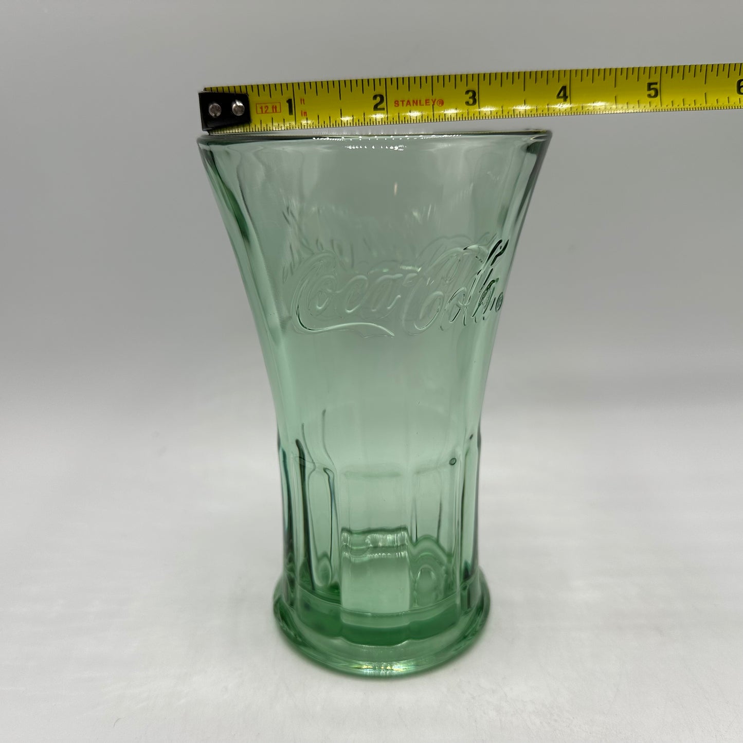 Coca Cola Green Glass 16oz Tumblers, Flared Top, Set of 2