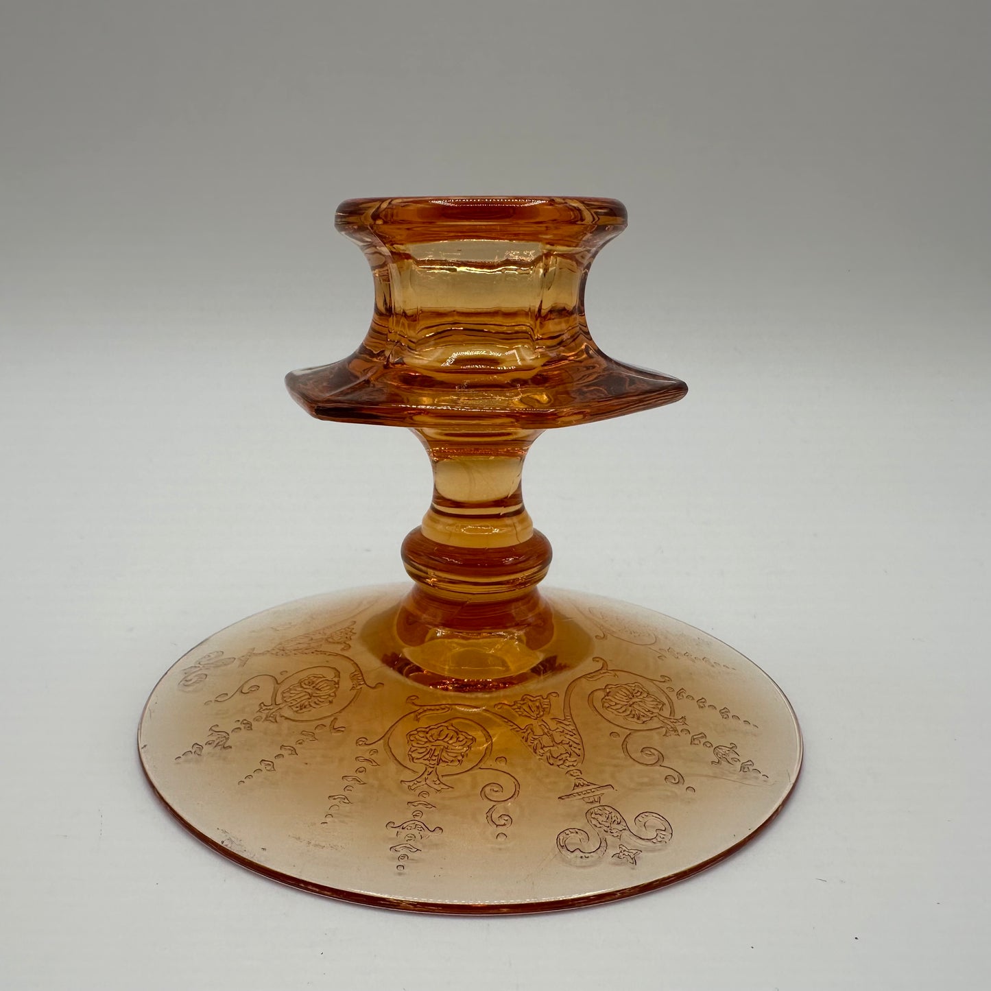 Fostoria Vernon Amber Candlestick Holder 1927-1933