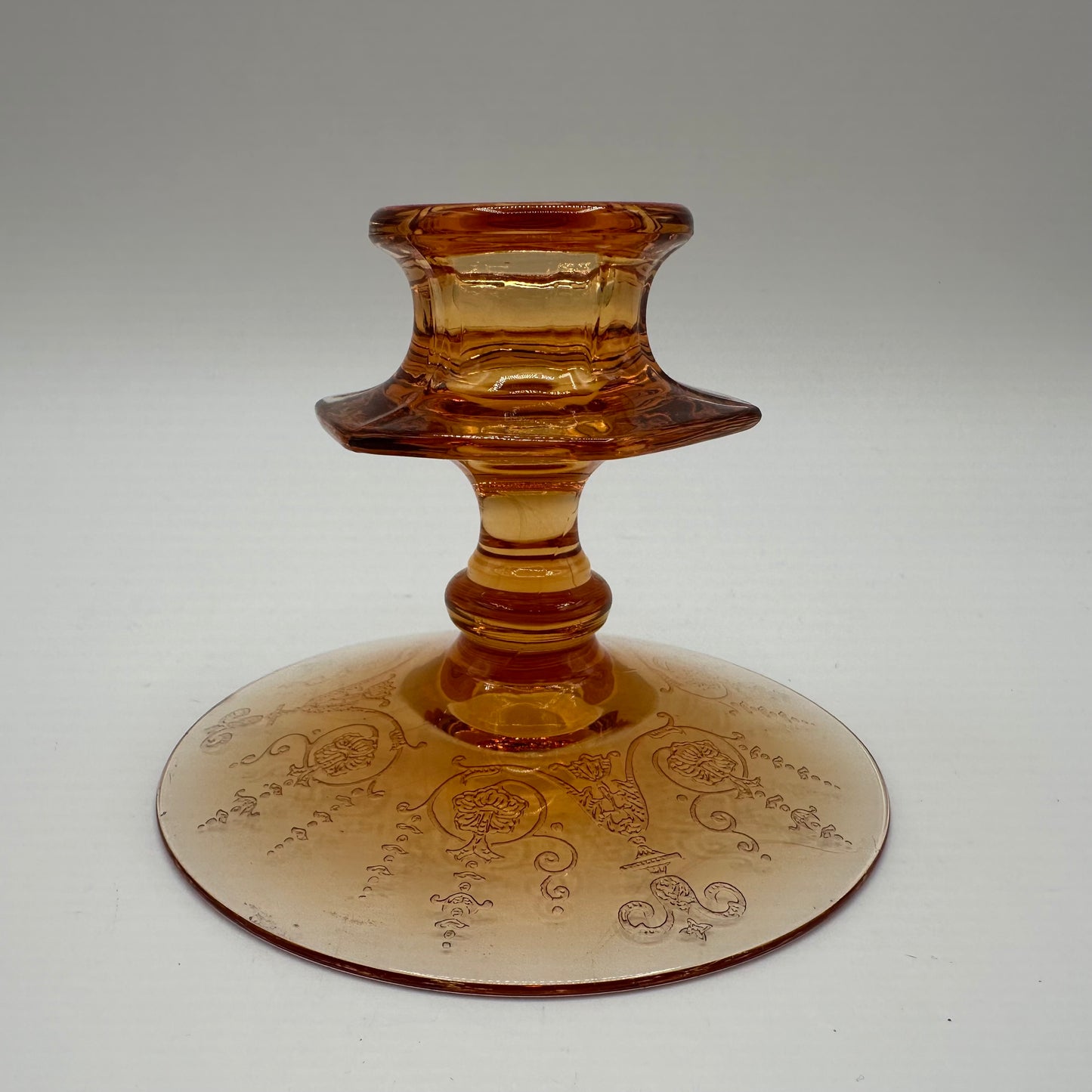 Fostoria Vernon Amber Candlestick Holder 1927-1933