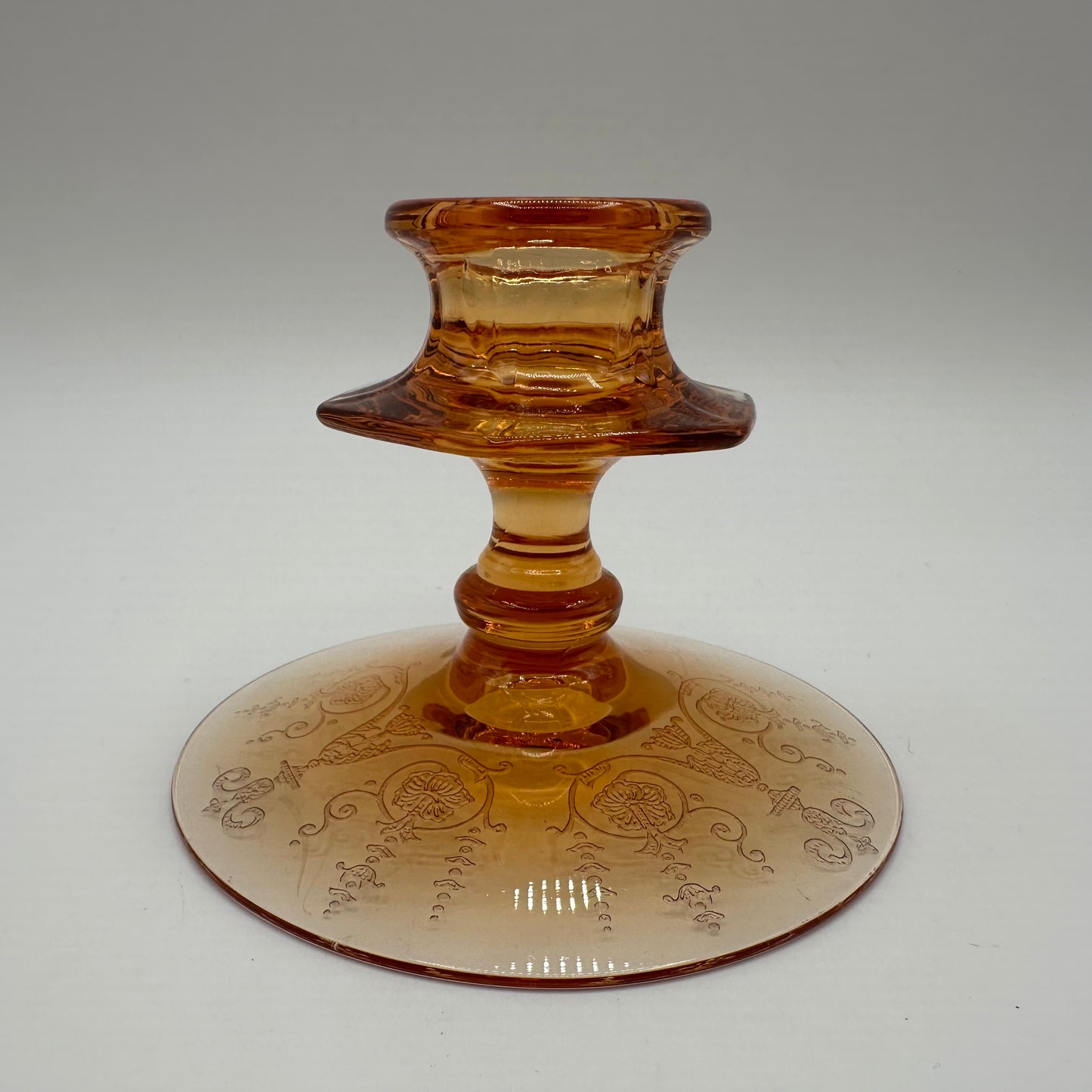 Fostoria Vernon Amber Candlestick Holder 1927-1933