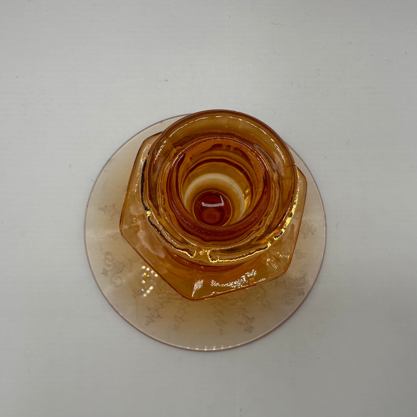 Fostoria Vernon Amber Candlestick Holder 1927-1933