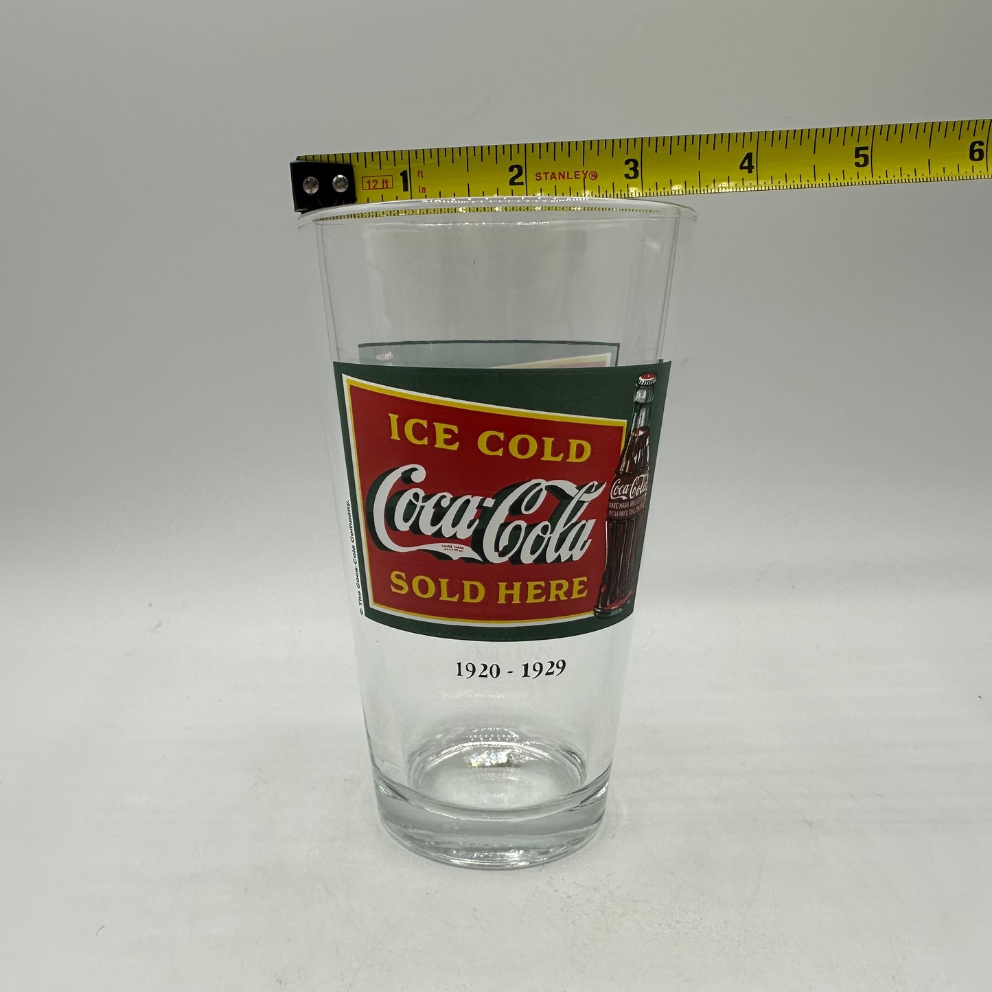 Coca Cola 1920-1929 "Ice Cold Coca-Cola Sold Here" Logo 16oz Tumbler, Set of 4