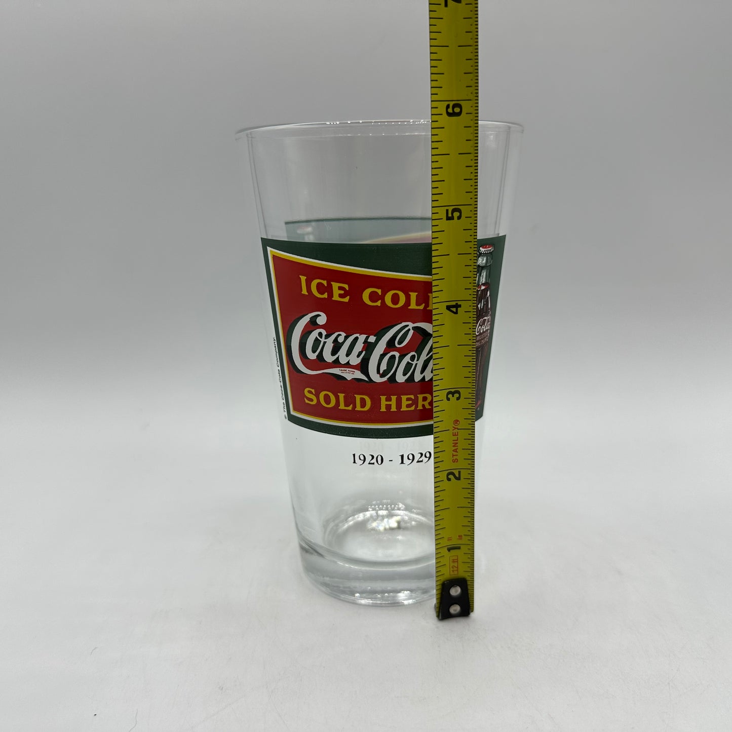 Coca Cola 1920-1929 "Ice Cold Coca-Cola Sold Here" Logo 16oz Tumbler, Set of 4