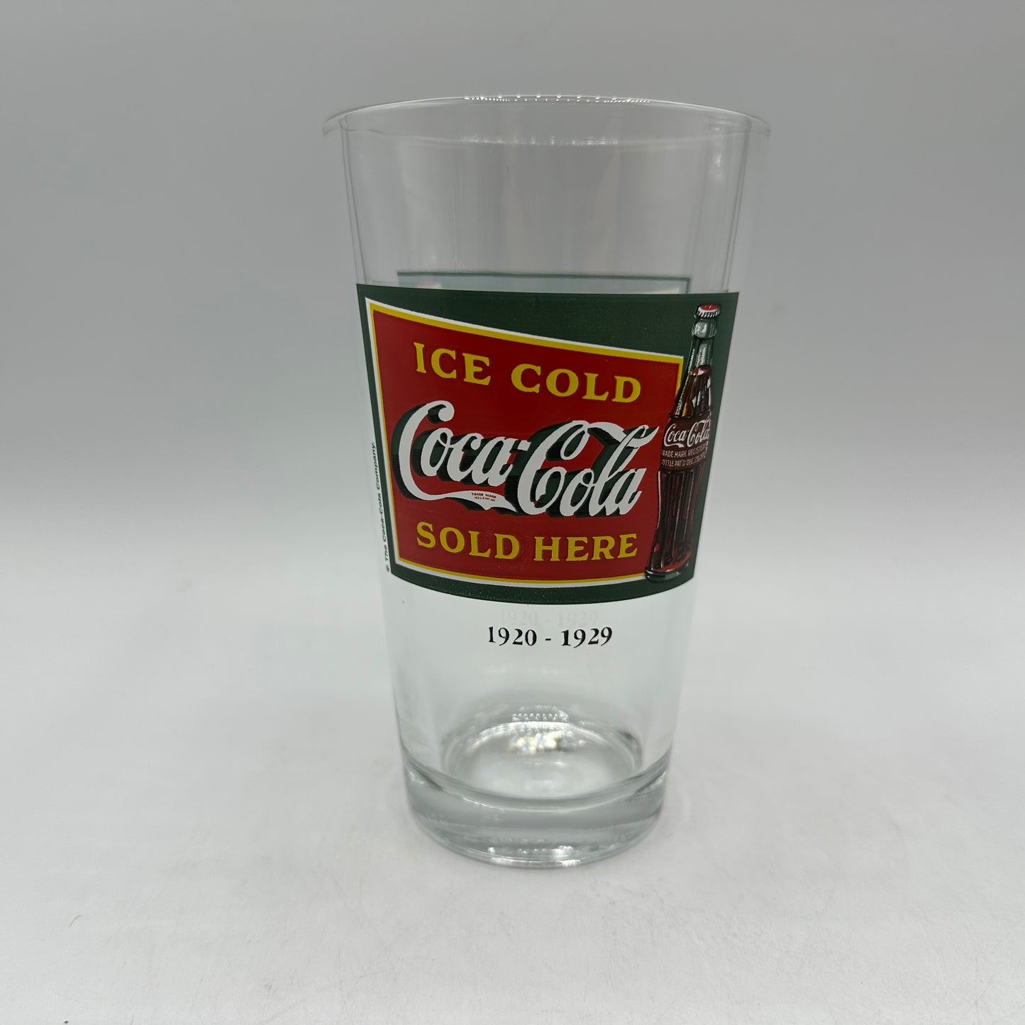 Coca Cola 1920-1929 "Ice Cold Coca-Cola Sold Here" Logo 16oz Tumbler, Set of 4