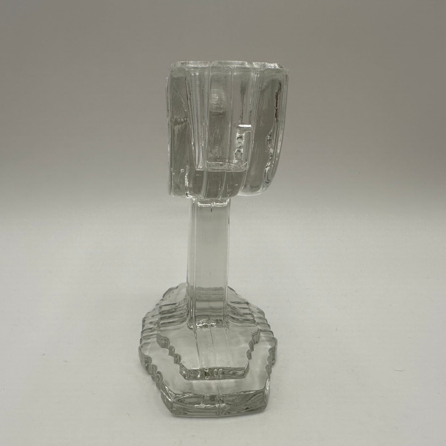 Anchor Hocking Queen Mary Clear Double Light Candlestick