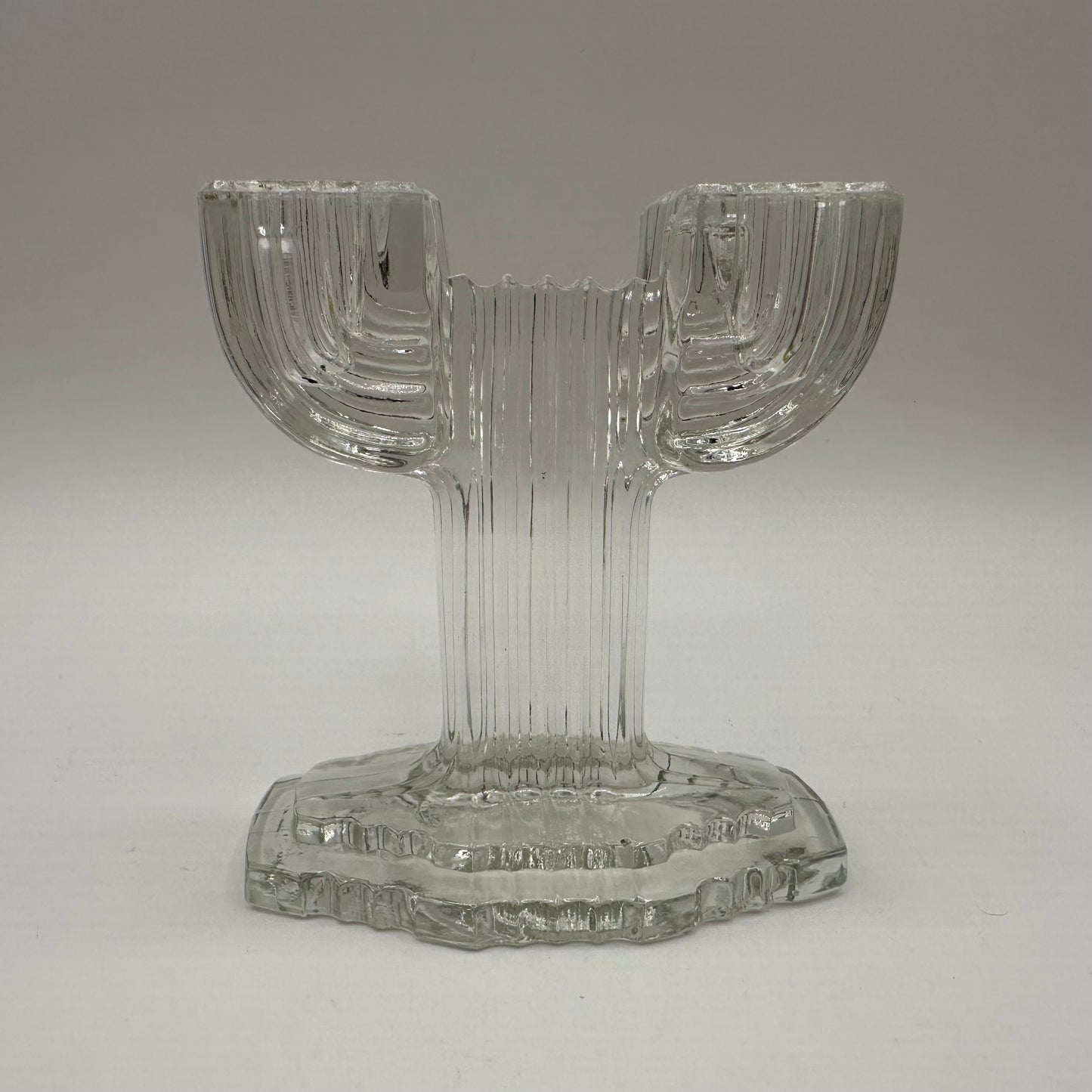 Anchor Hocking Queen Mary Clear Double Light Candlestick