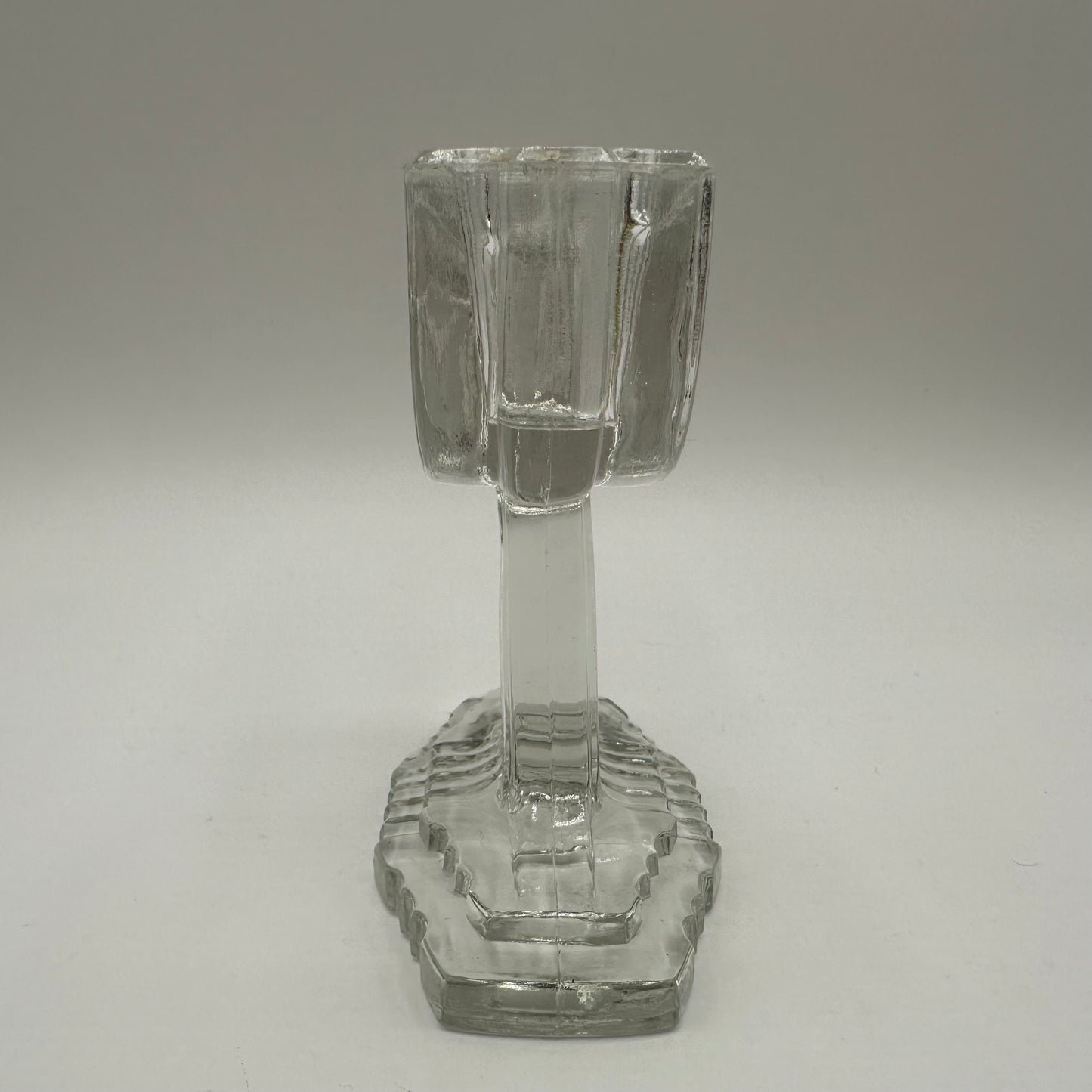 Anchor Hocking Queen Mary Clear Double Light Candlestick