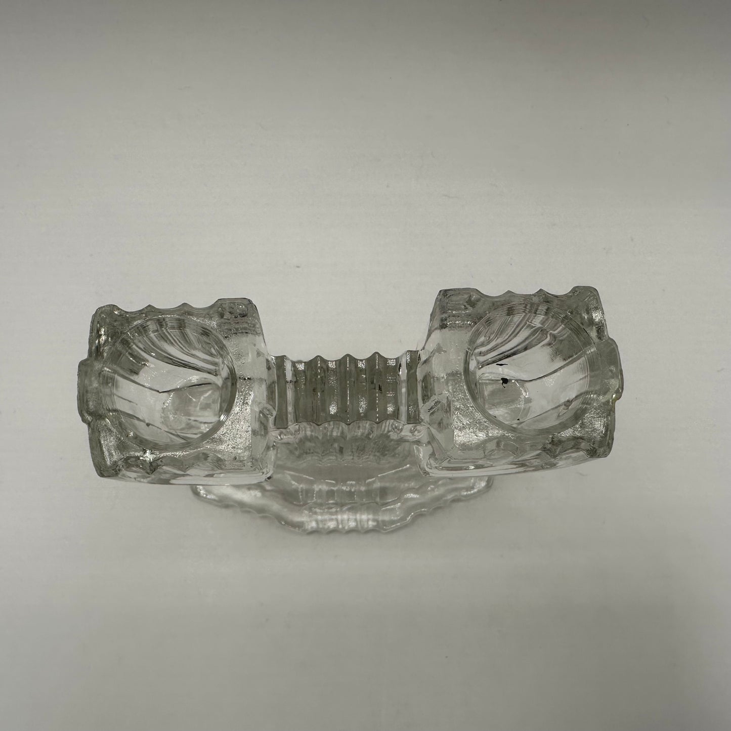 Anchor Hocking Queen Mary Clear Double Light Candlestick