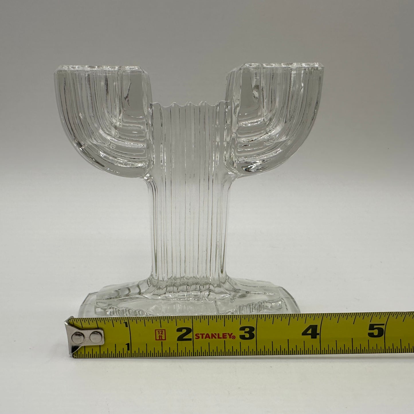 Anchor Hocking Queen Mary Clear Double Light Candlestick
