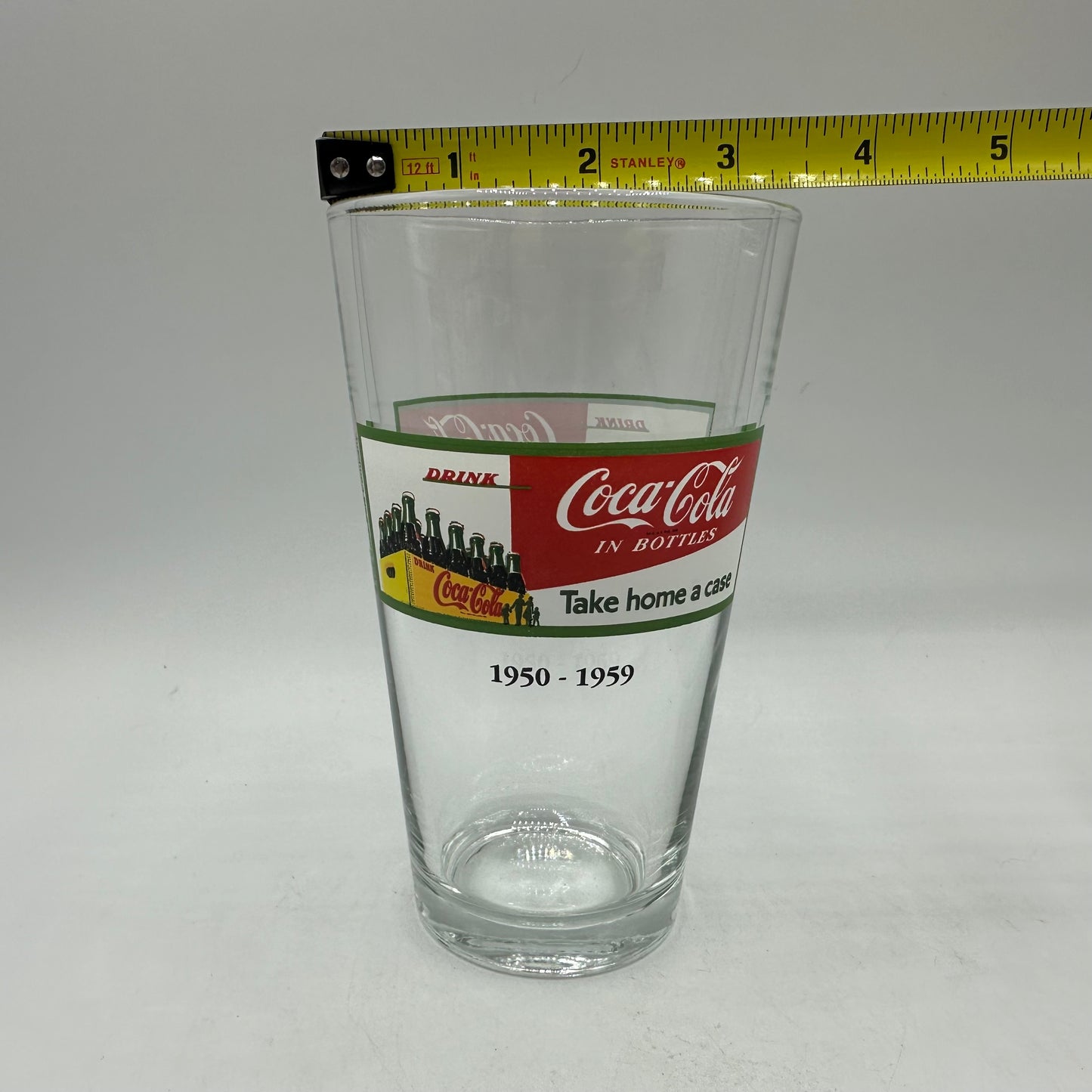 Coca Cola 1950-1959 "Take home a case" Logo 16oz Tumbler, Set of 4