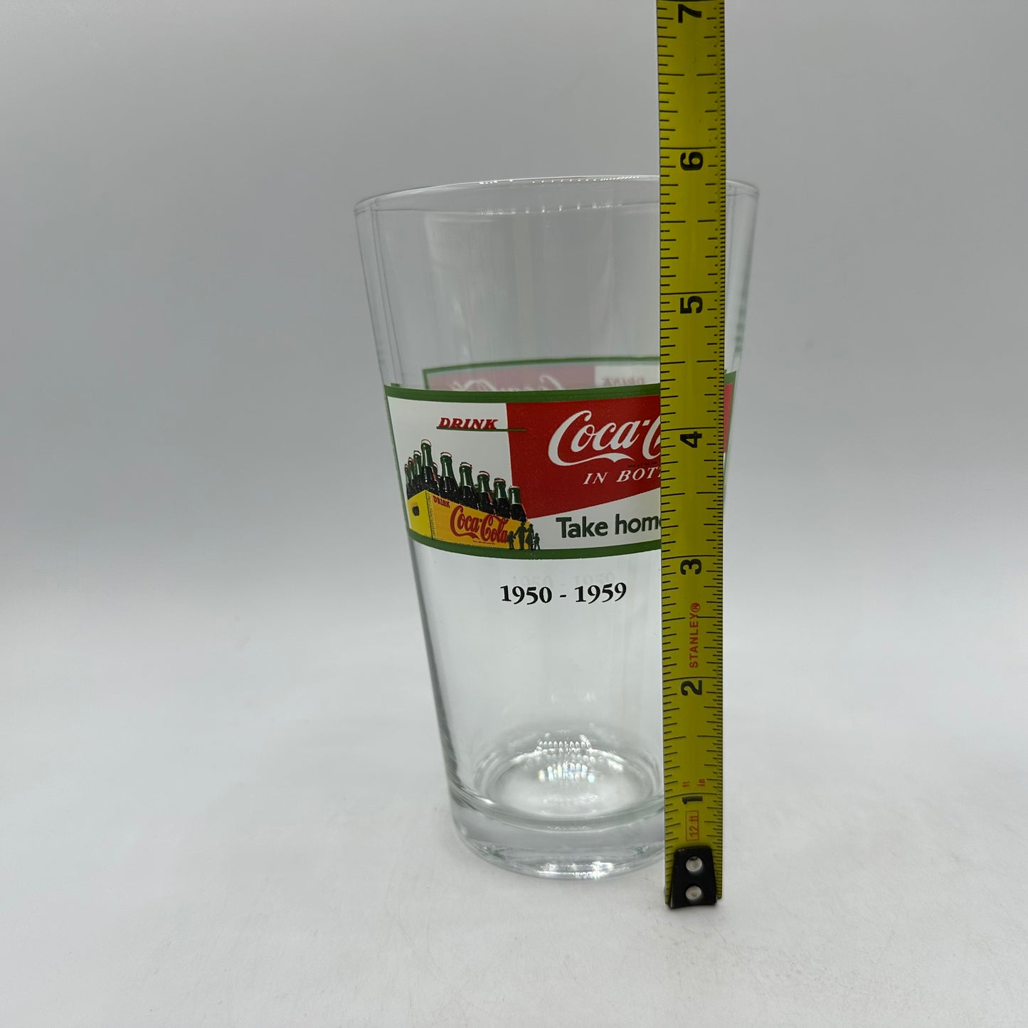 Coca Cola 1950-1959 "Take home a case" Logo 16oz Tumbler, Set of 4