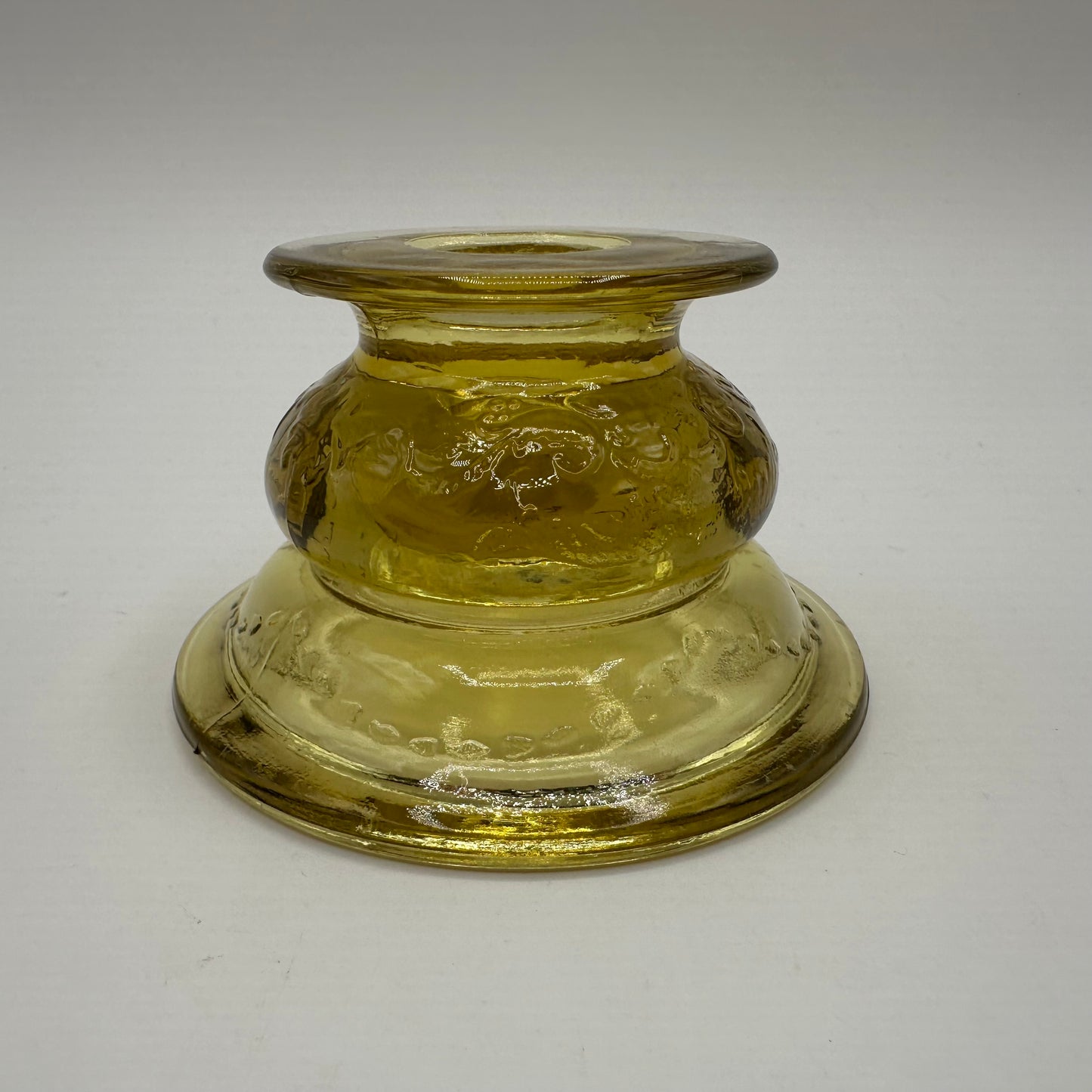 Federal Glass Madrid Amber Candlestick Holder