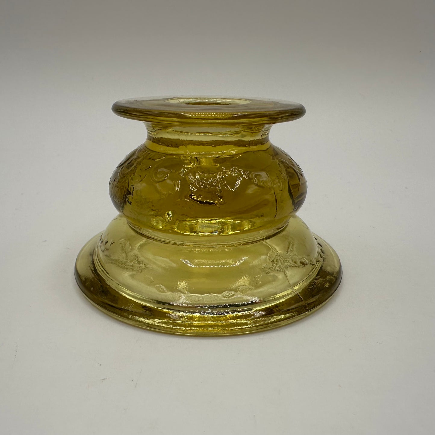 Federal Glass Madrid Amber Candlestick Holder