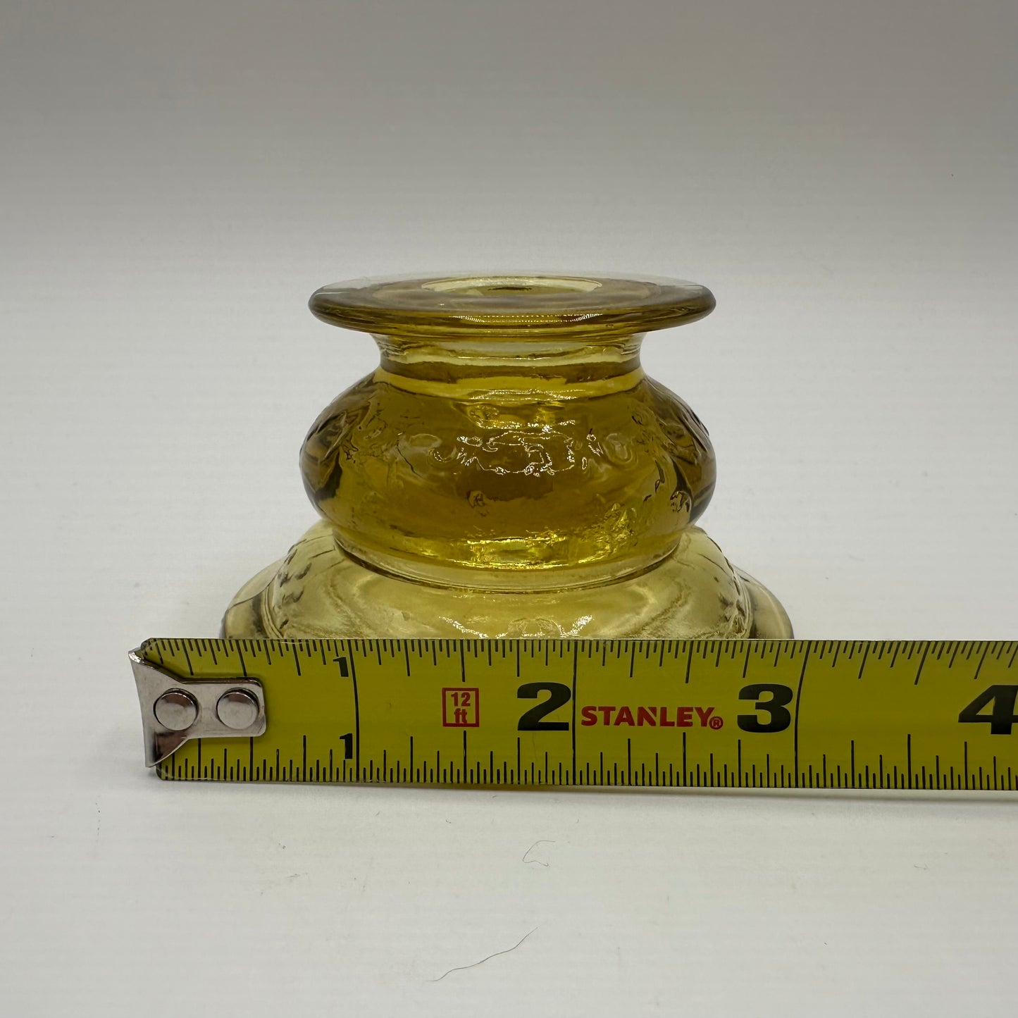 Federal Glass Madrid Amber Candlestick Holder