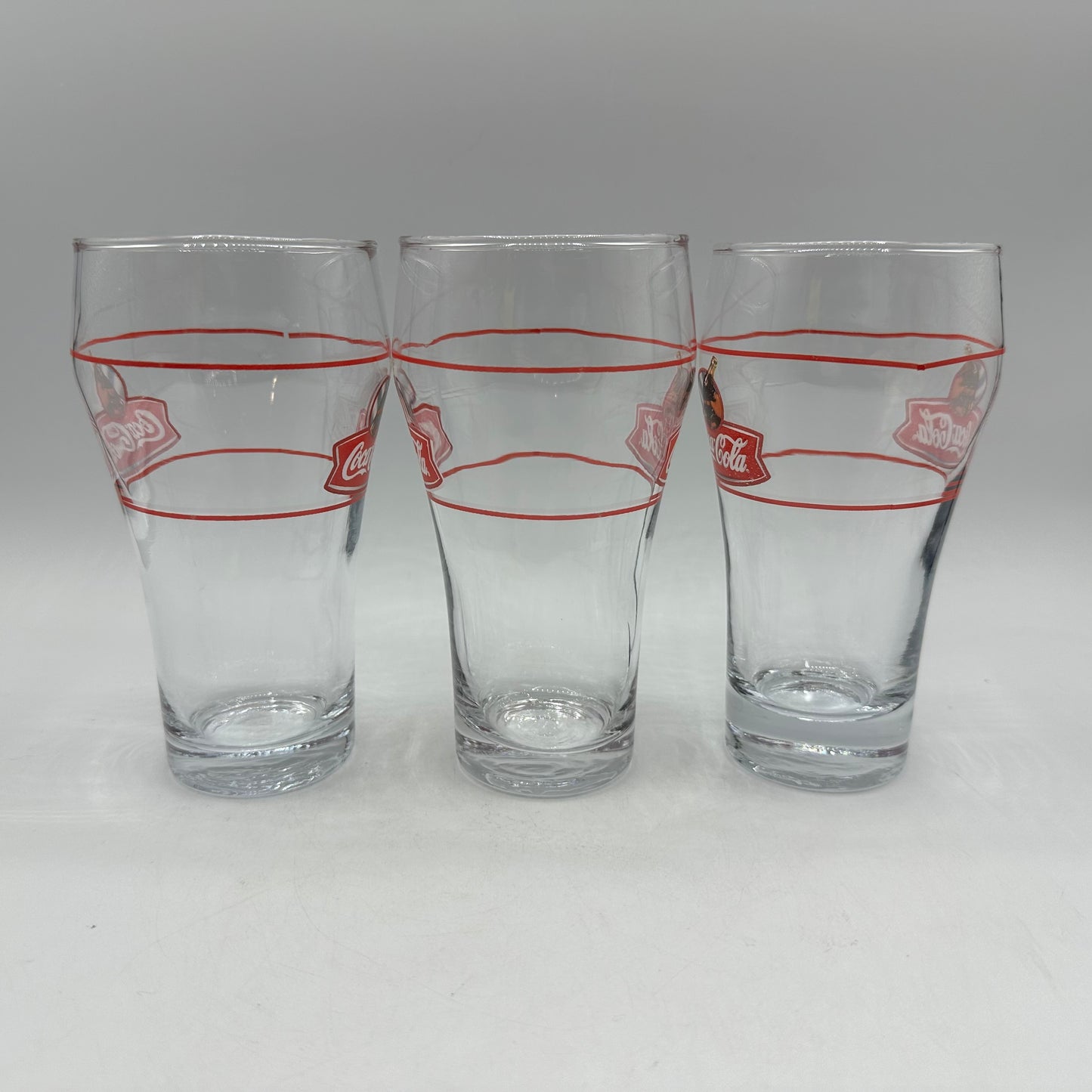 Coca Cola 16oz Glass Classic Bell Shape, Set of 3