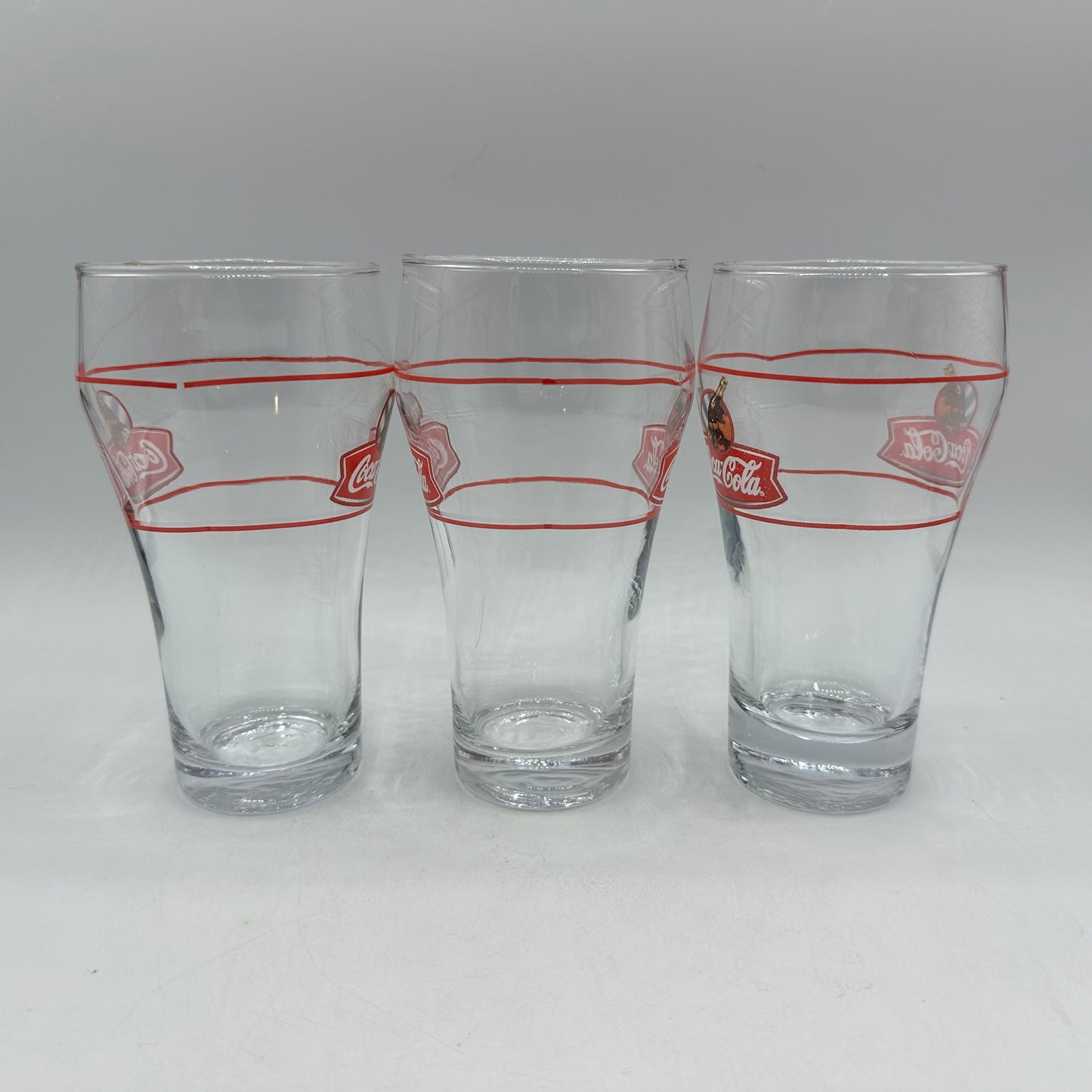 Coca Cola 16oz Glass Classic Bell Shape, Set of 3