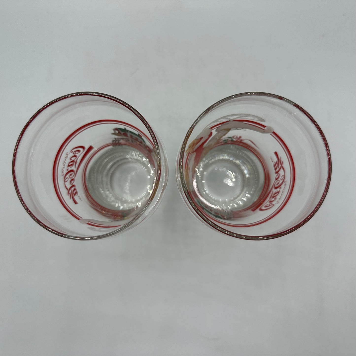 Santa Coca Cola 16oz Glass Classic Bell Shape, Set of 2 (Savourez)